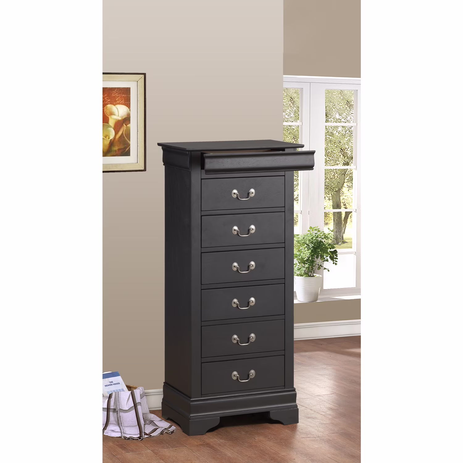 Glory Furniture Louis Phillipe 7 Drawer Lingerie Chest in Cherry - Image 5