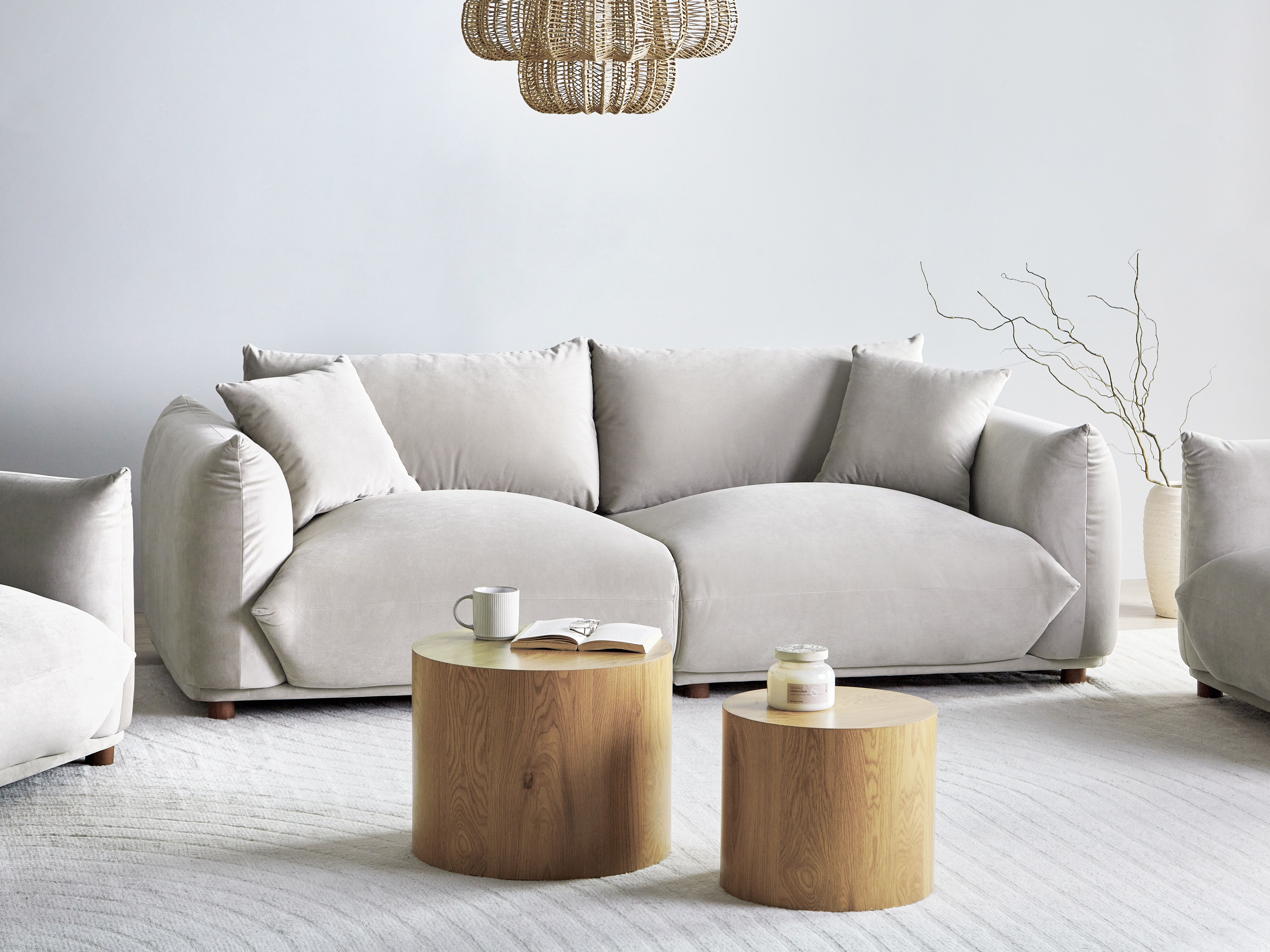 Sofa 3 Seater LUVOS Velvet Taupe