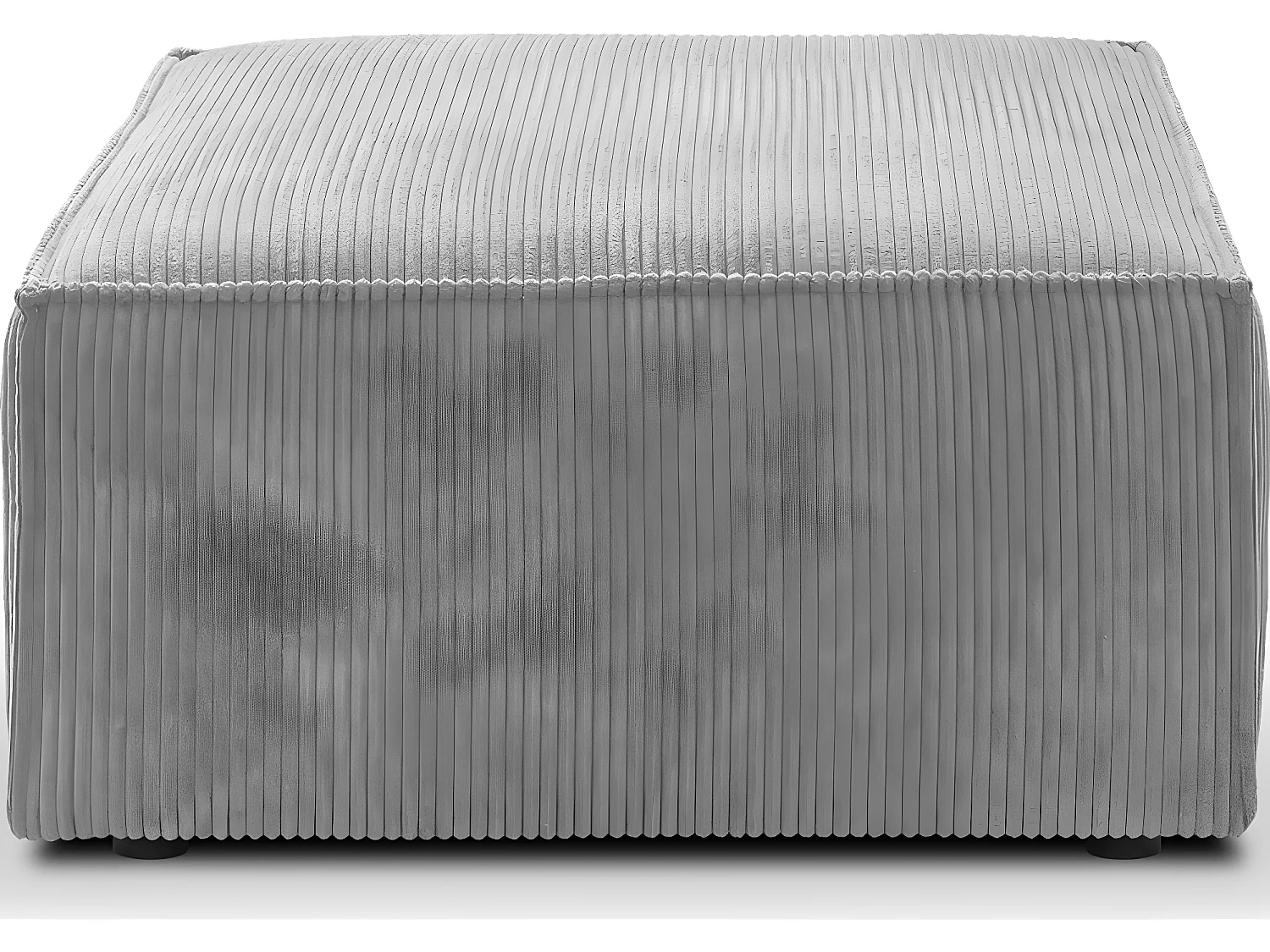 Pouf en velours côtelé gris clair - Harper