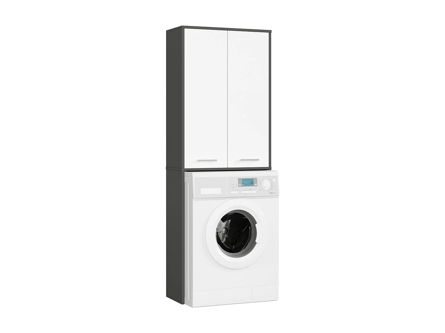Meuble de rangement pour machine à laver, 2 portes, 64 x 30 x 190 cm