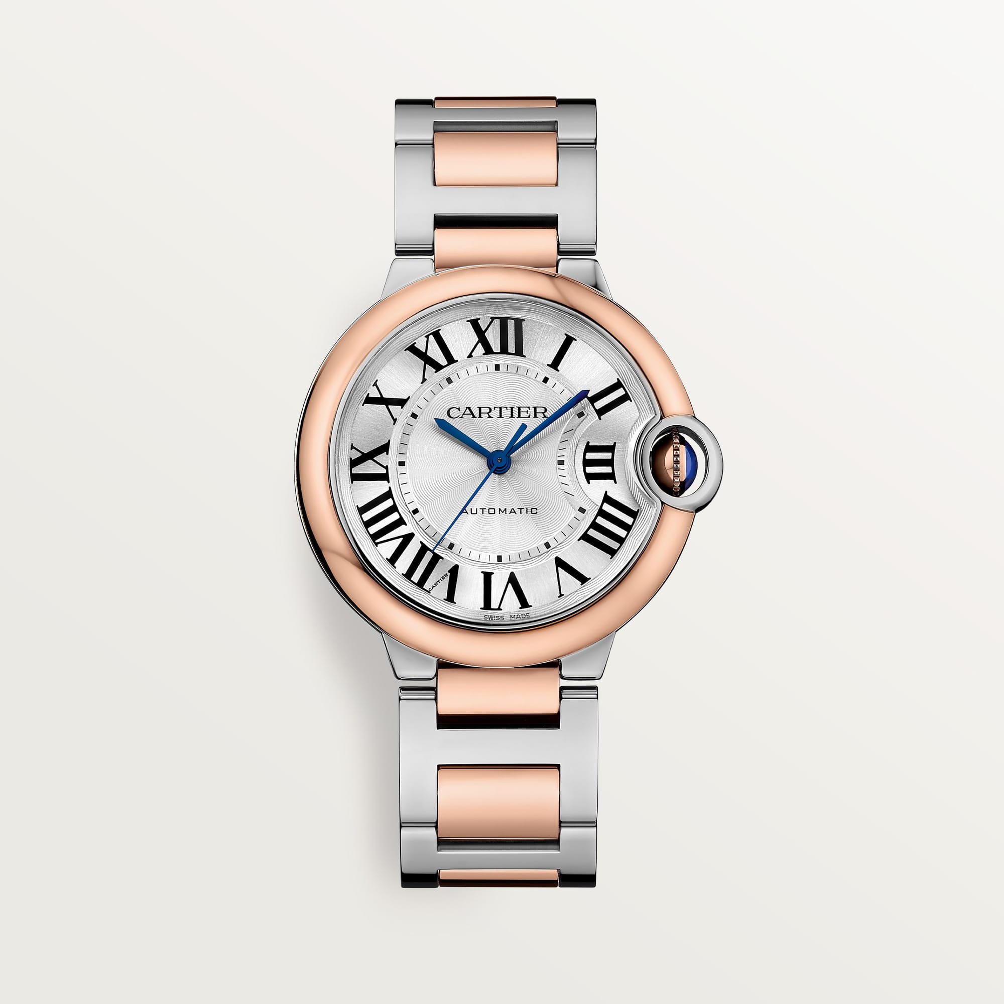 Fake Cartier Watch Ballon Bleu de Cartier Stainless Steel/Rose Gold 36mm Silver Dial W2BB0033 mechanical movement 3KF(1:1 replica) - Top club