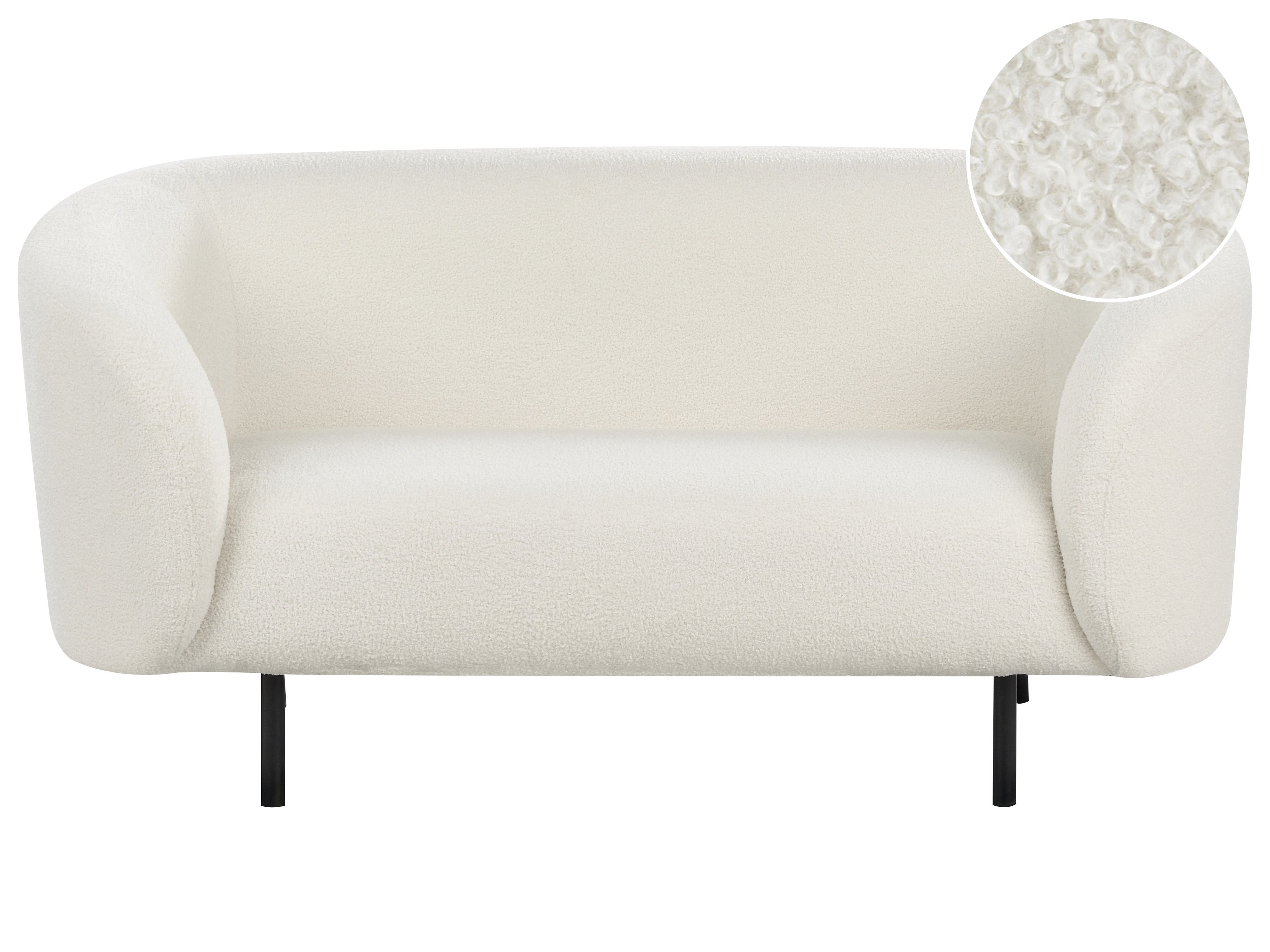 Sofa 2 Seater LOEN Boucle White