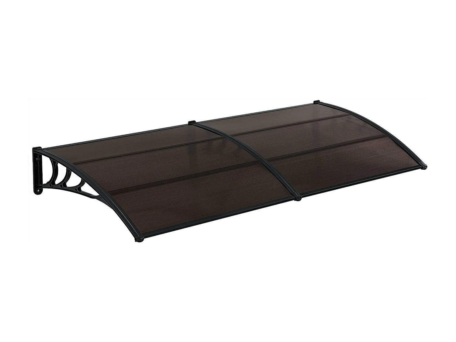 Auvent de porte marquise polycarbonate marron 240 x 100 x 100 cm 03_0004672