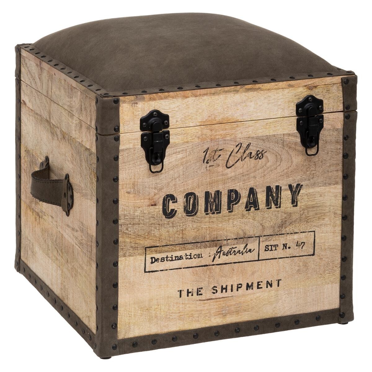 Pouf trunk "Colonial" 50 x 46 x 46 cm