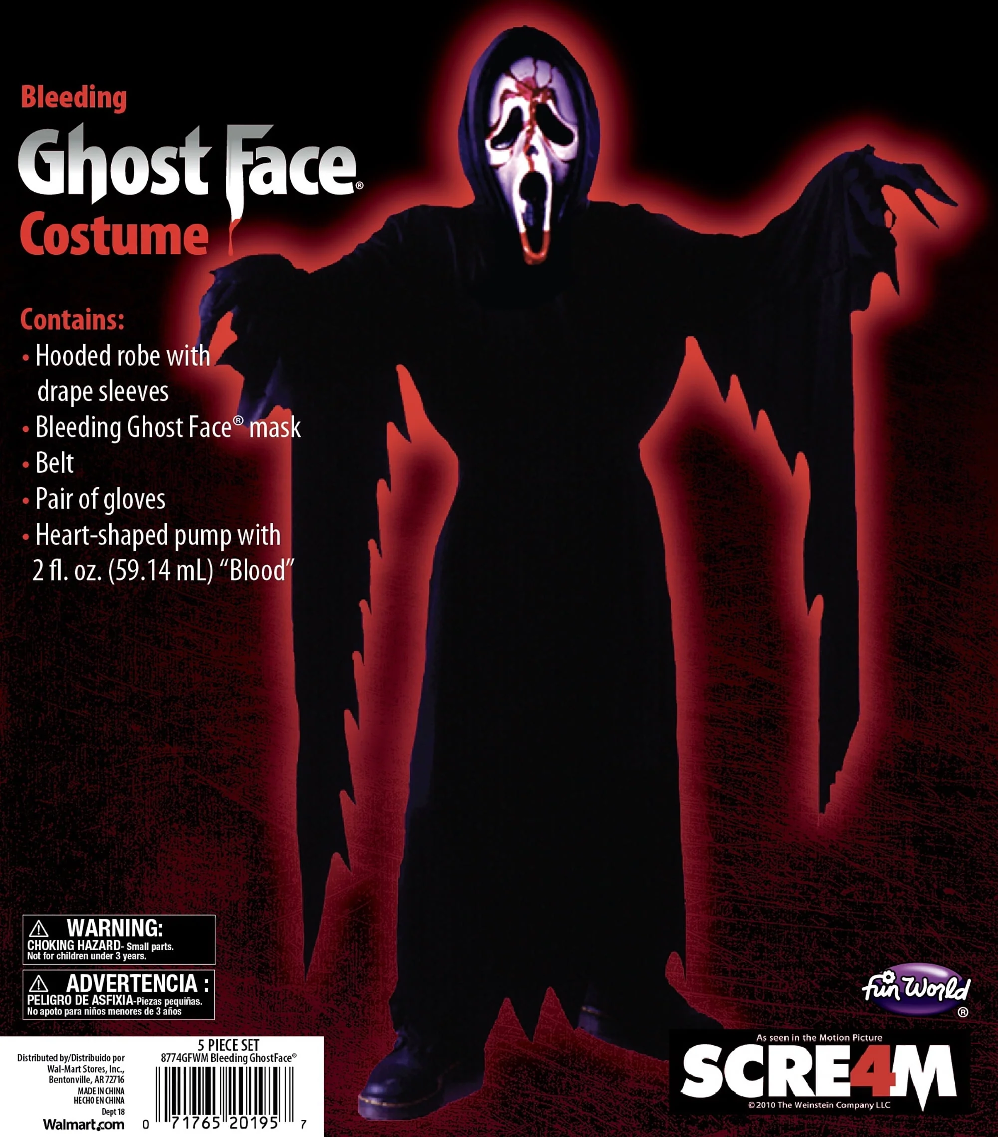 Officially Licensed Bleeding Ghost Face Halloween Costume for Children, by Fun World - Image 10 Officially Licensed Bleeding Ghost Face Halloween Costume for Children, by Fun World - Image 10