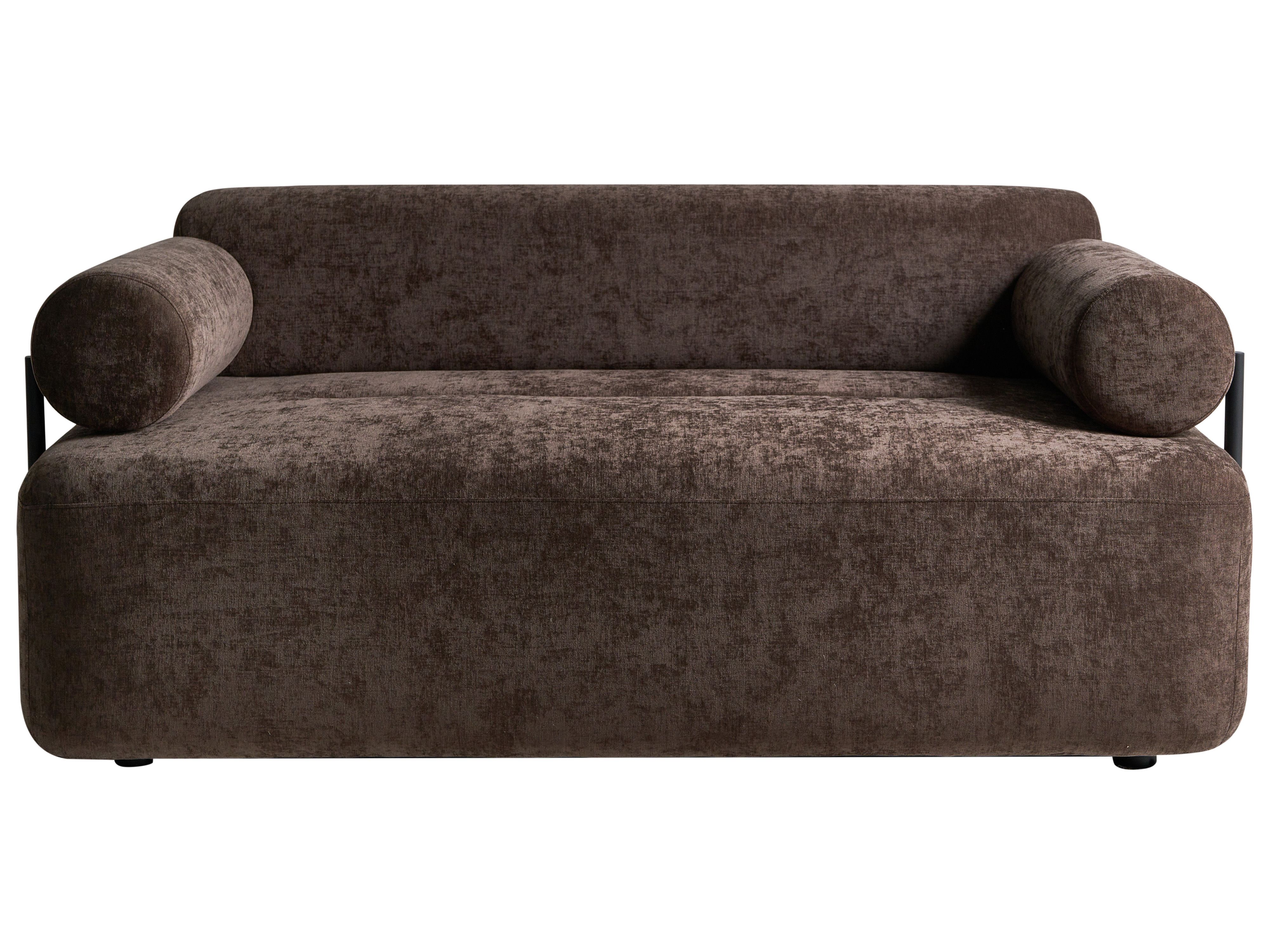 Sofa 2 Seater ELVA Chenille Dark Brown