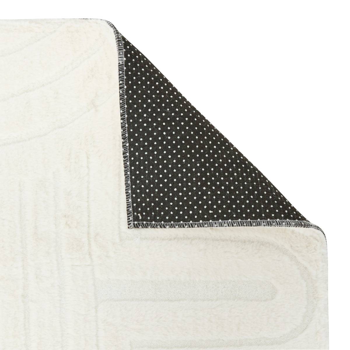 "Arka" Faux Fur Rug Ivory, 90x60 cm