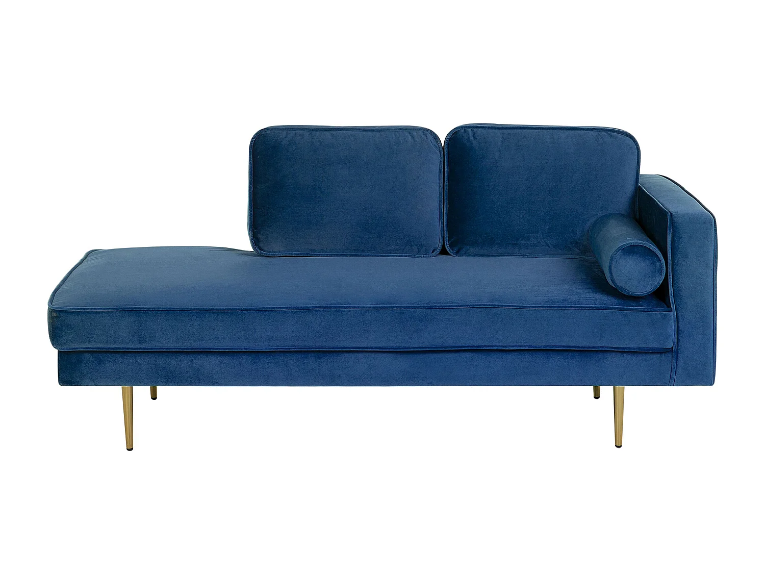 Chaise longue côté droit MIRAMAS Velours Bleu marine
