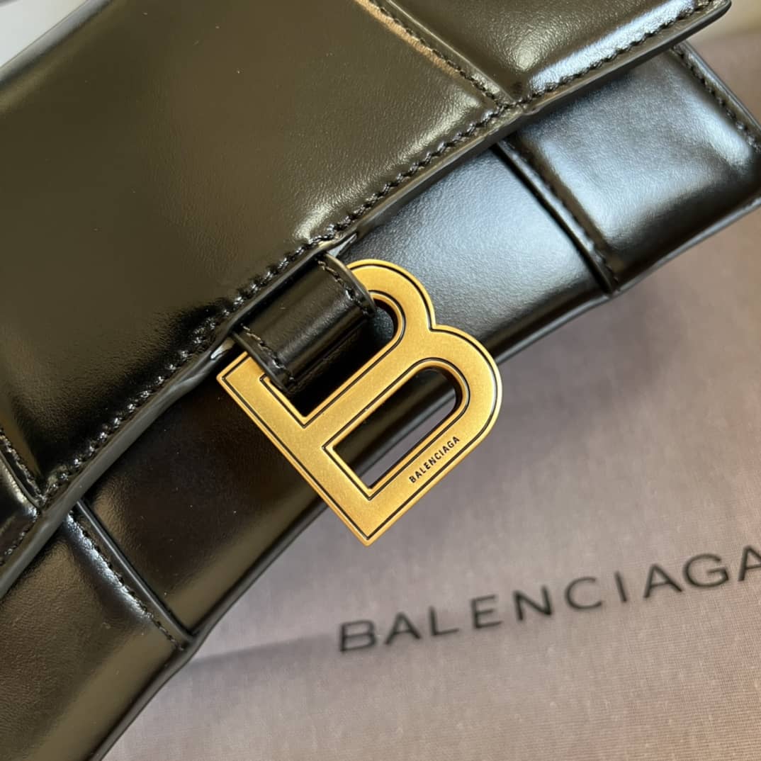 Balenciaga Hourglass Leather Top Handle Replica Bag - Replicaclubs