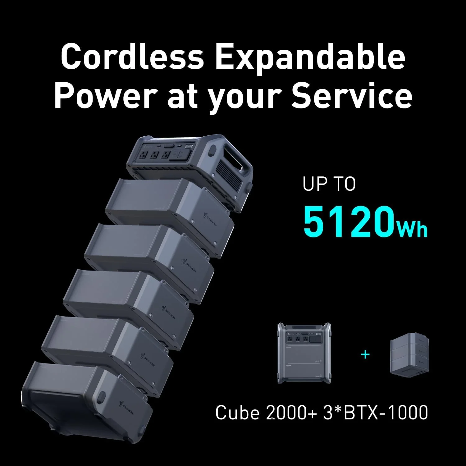 Segway Portable Power Station 2048Wh LiFePO4 Battery, 2200W, 3 AC Outlets - Cube 2000 - Image 4 Segway Portable Power Station 2048Wh LiFePO4 Battery, 2200W, 3 AC Outlets - Cube 2000 - Image 4