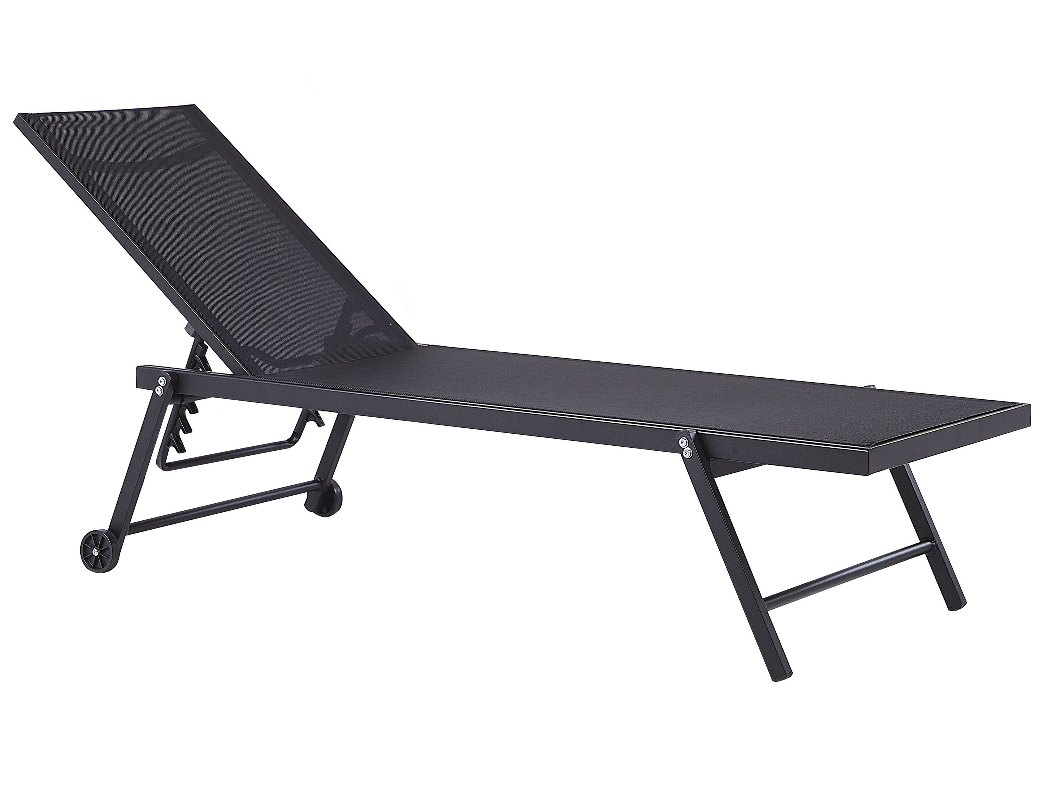 Sun Lounger PORTOFINO Reclining Metal Black