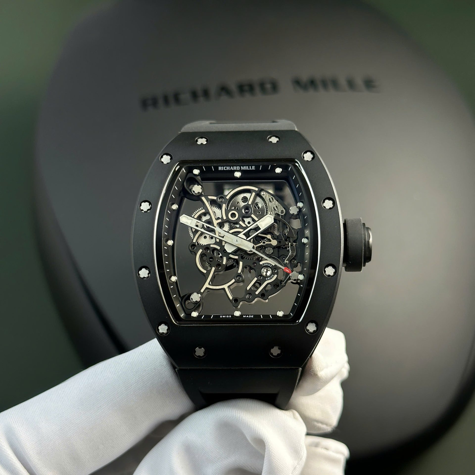 Richard Mille Replica Watch RM055 Black Ceramic Rubber Strap BBR Factory 42,7 49,9mm - Elite Watch Atelier