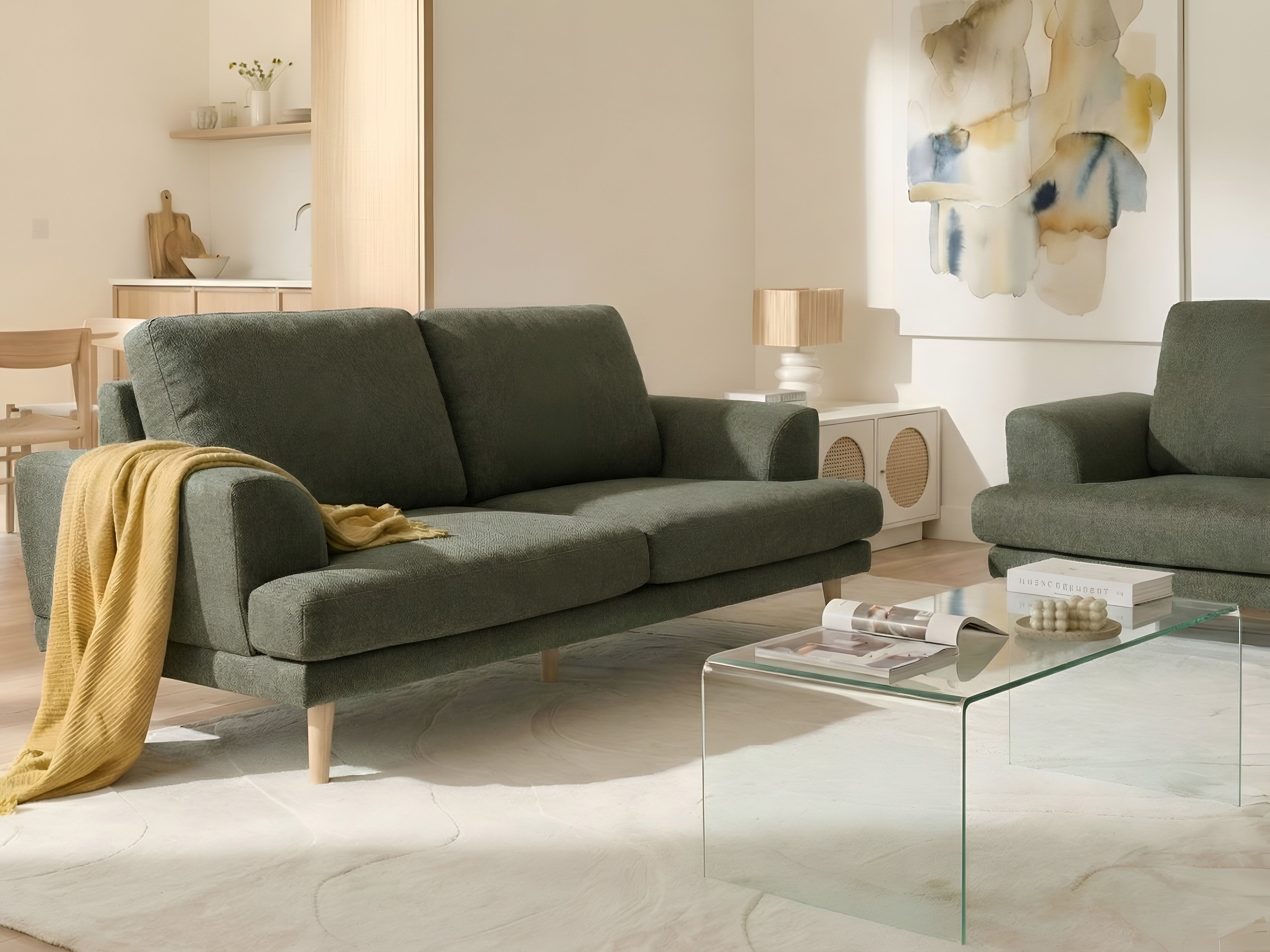 Sofa 3 Seater KILDAL Fabric Green