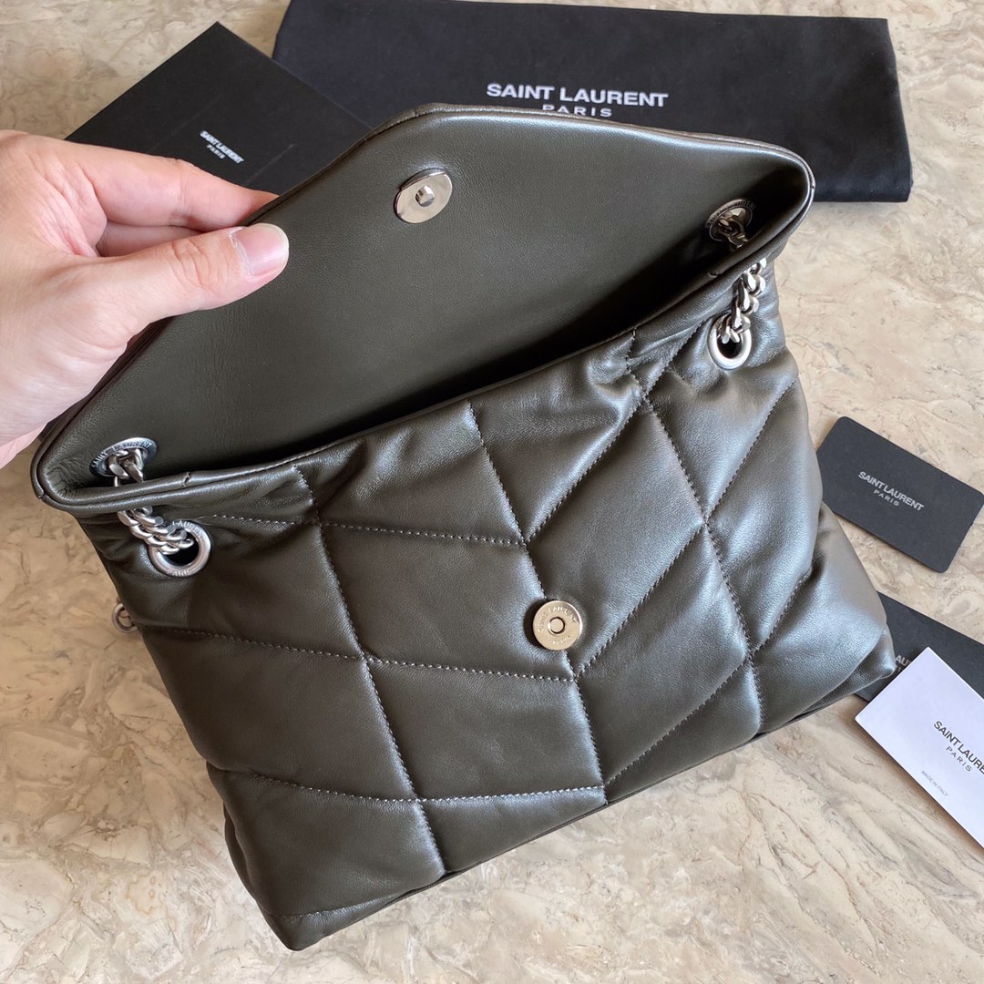 PUFFER MEDIUM BAG IN QUILTED LAMBSKIN1:1High-quality replica