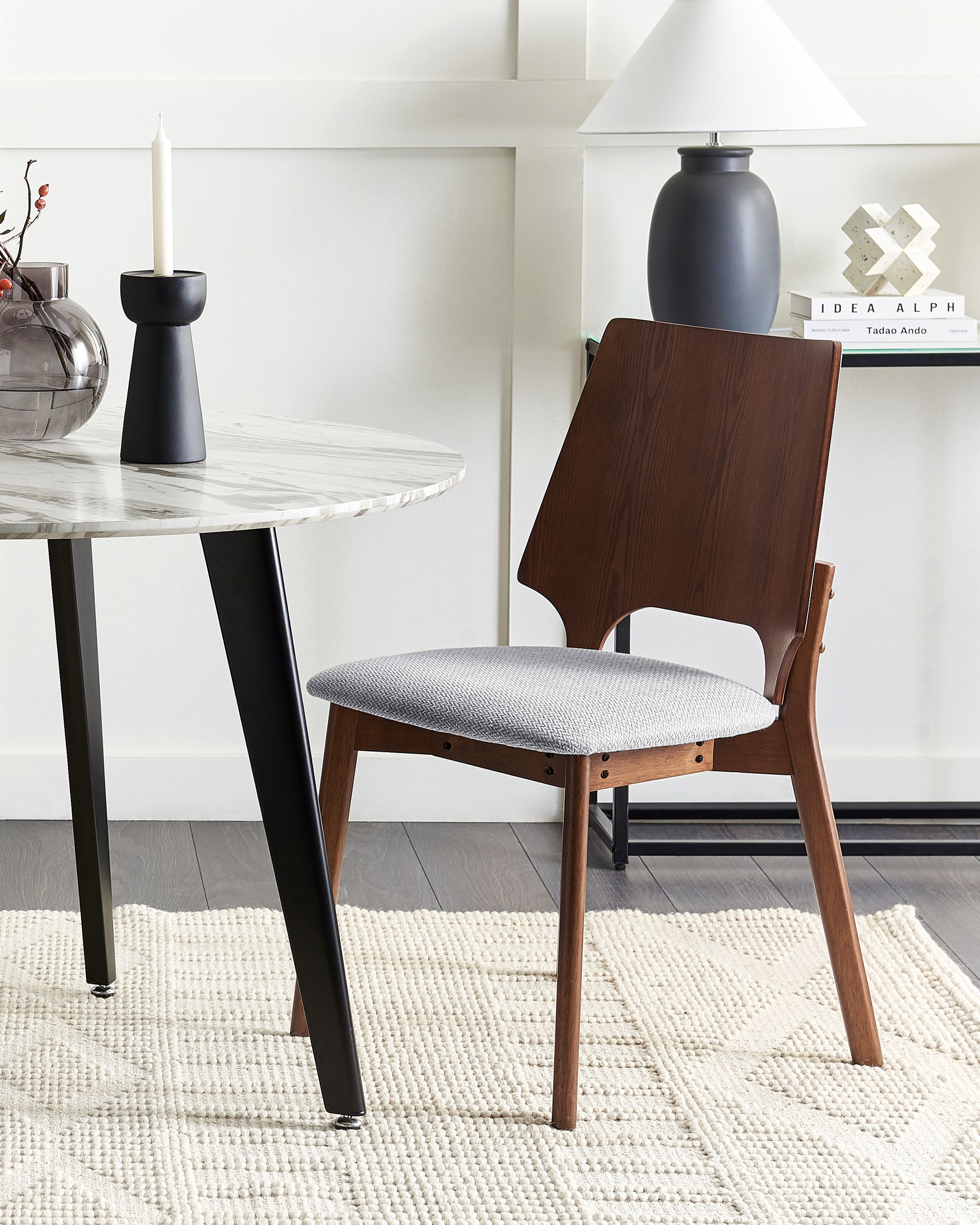 Set of 2 Dining Chairs ABEE Brown/ Grey