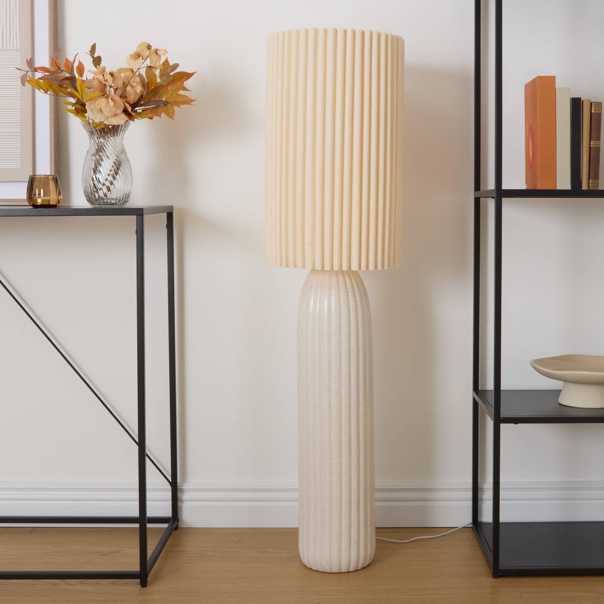 Floor Lamp "Kenan" Beige, H.122.5 cm