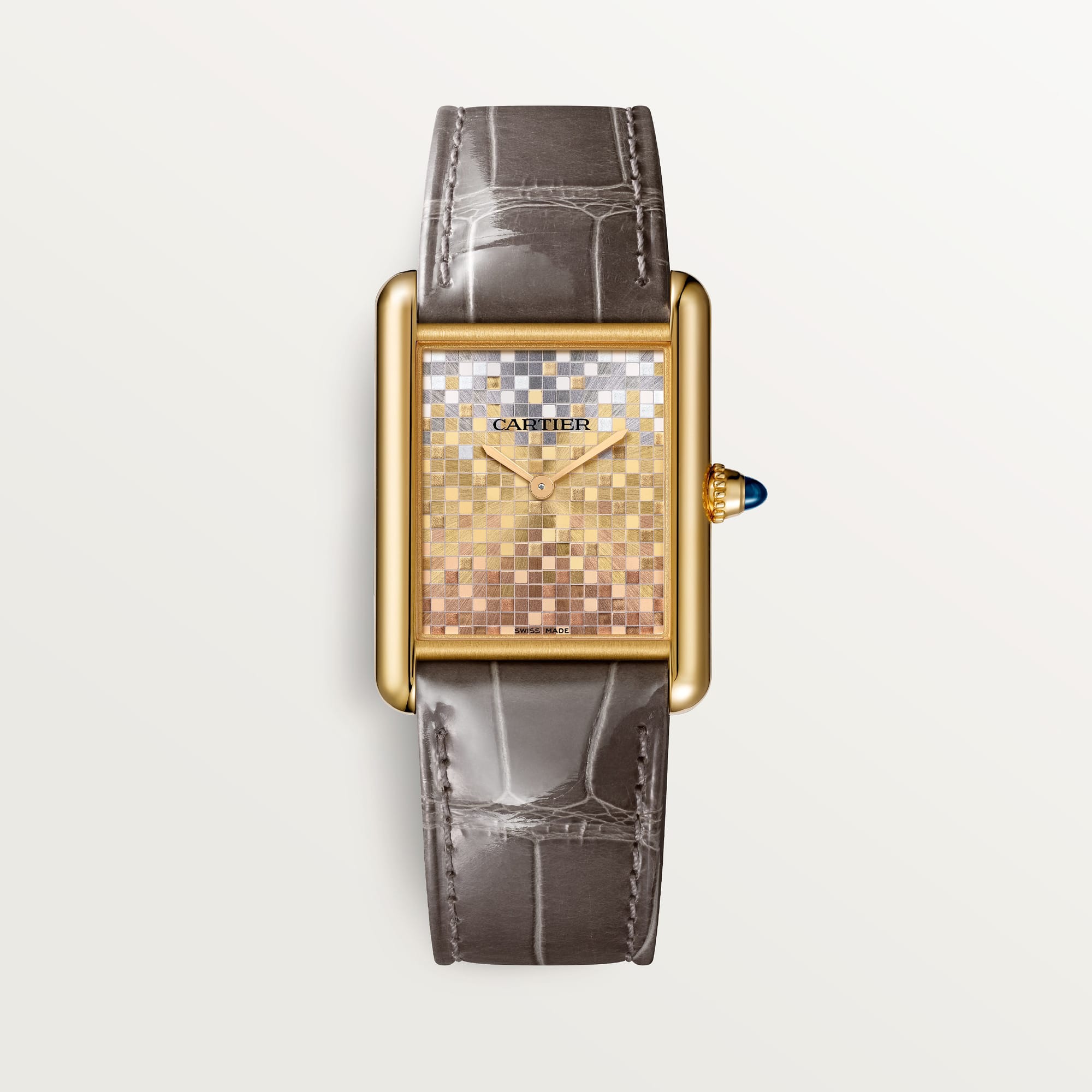 Tank Louis fake cartier watch large model Manufacture mechanical movement with manual winding(1:1 replica) - Top club