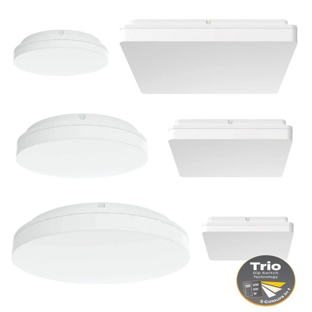 Domus SUNSET - 15W/25W/35W Colour Switchable LED Ceiling Light IP54 - TRIO