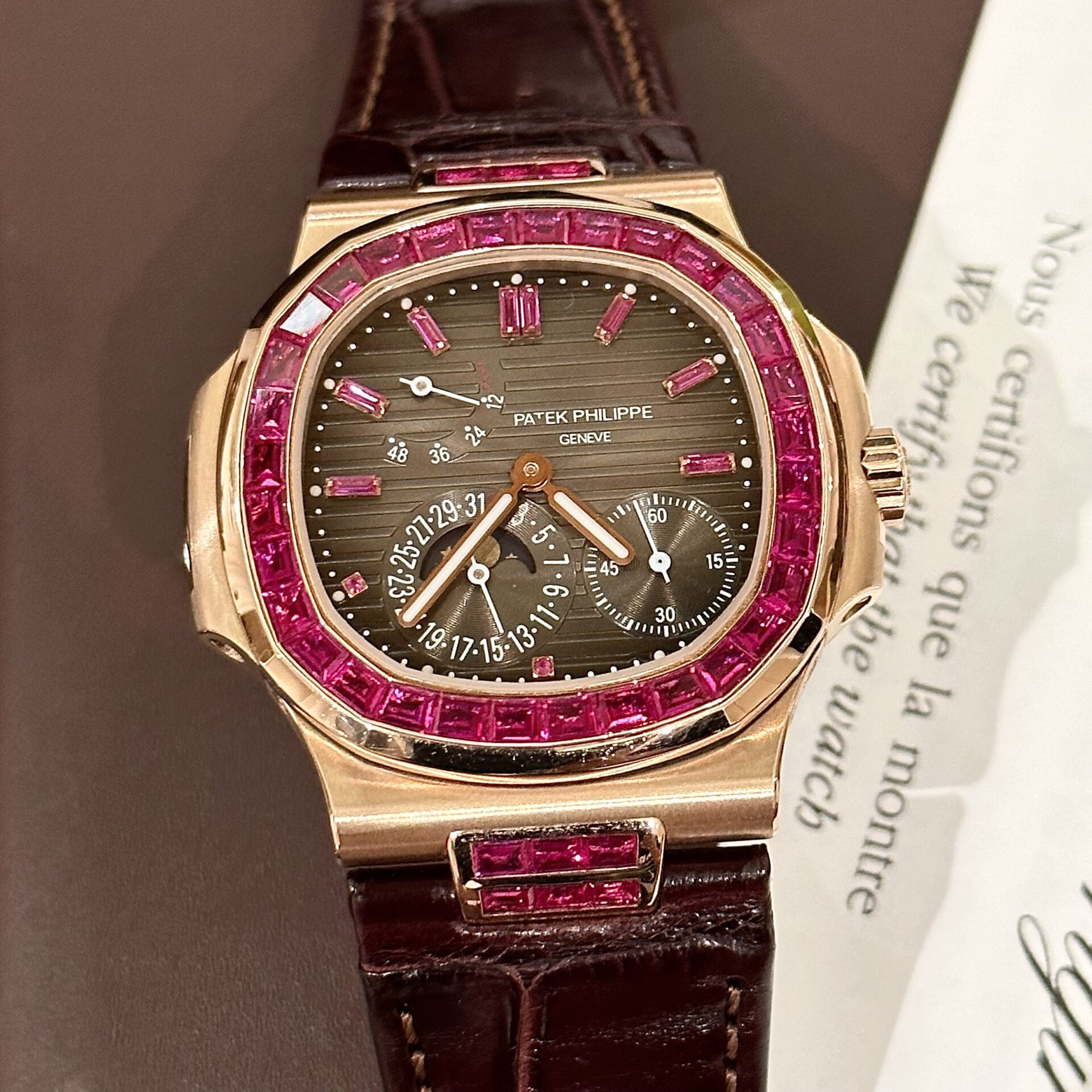 Patek Philippe Nautilus 5724 Gold Wrapped With Ruby Bezel 40mm - Top club