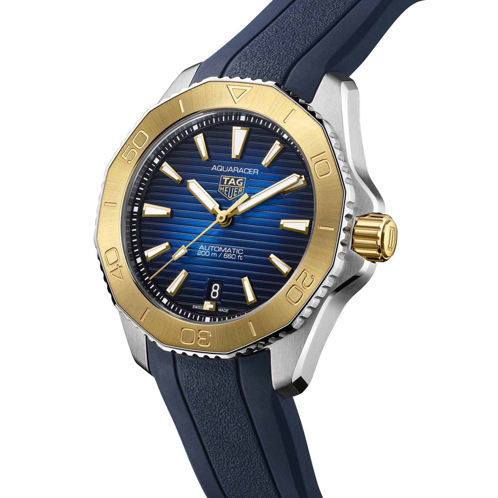 TAG Heuer Replica Watch Aquaracer Professional 200 Date Automatic 40 mm Steel and Gold(1:1 replica) - Elite Watch Atelier