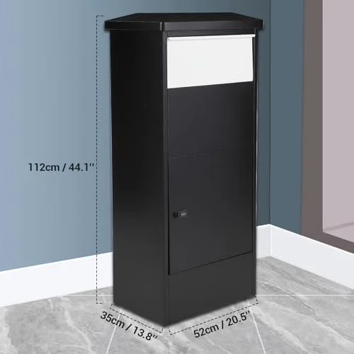 Huloretions Package Delivery Boxes for Outside,Large Package Delivery Drop Box,Galvanized Steel Parcel MailboxCode Lock & Mounting Hardware,Parcel Drop Box for Porch,Curbside
