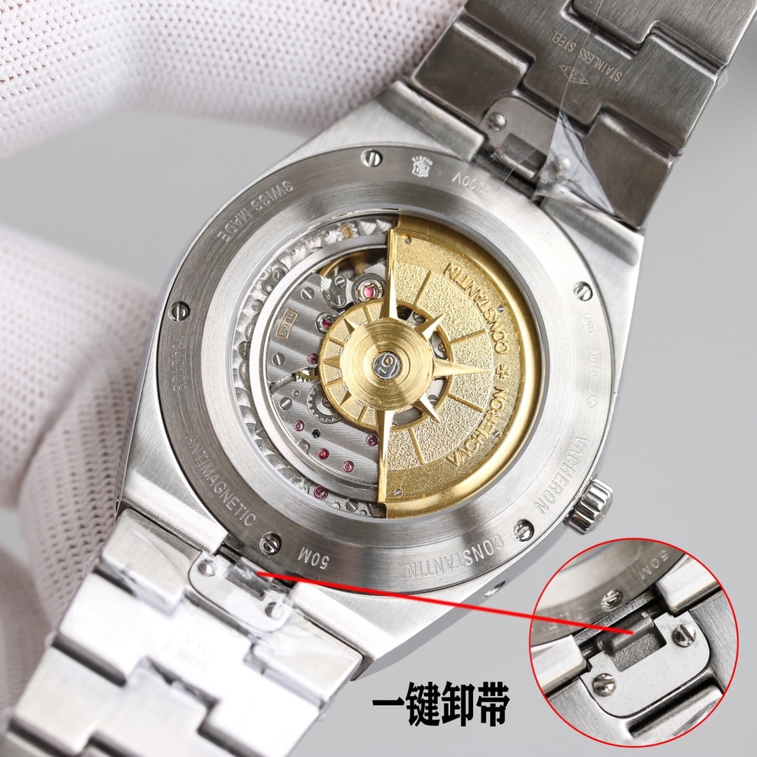 Fake Vacheron Constantin Replica Watch Overseas perpetual calendar ultra-thin Boutique Exclusive 41.5 MM WHITE GOLD 4300V/220G-B945(1:1 replica) - Top club