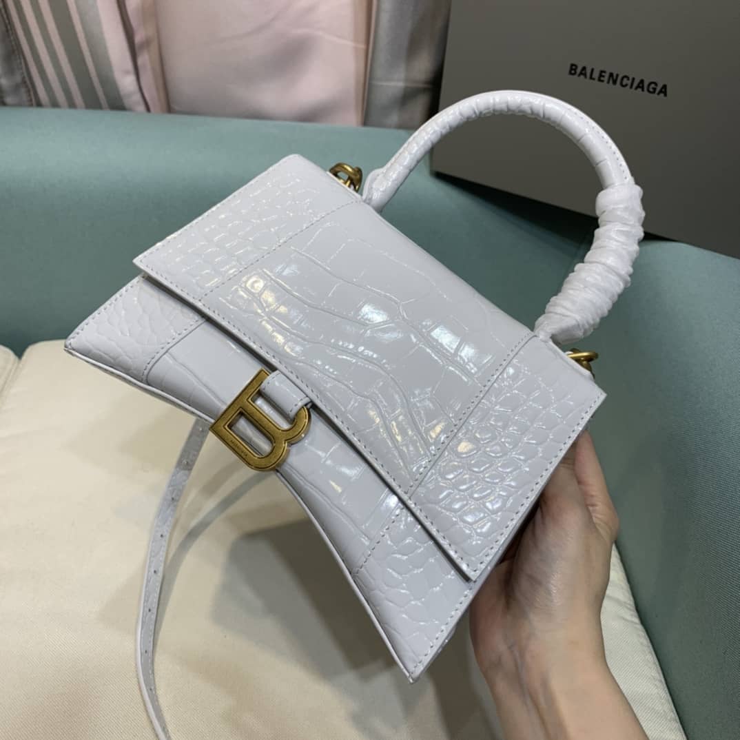 Balenciaga Hourglass Leather Top Handle Replica Bag - Replicaclubs