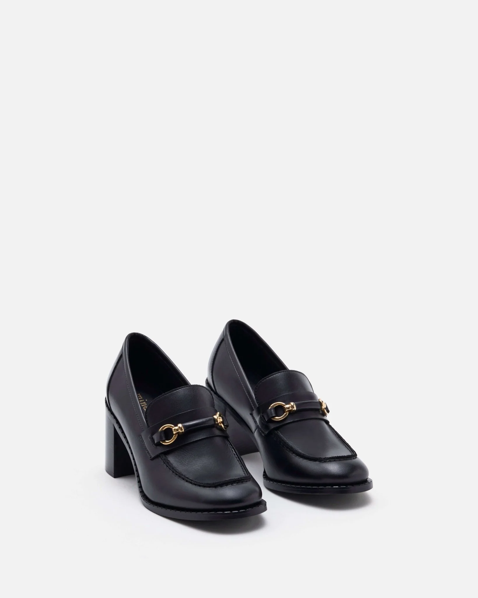 MOCASSINS ELEANOR - En cuir à talons noir