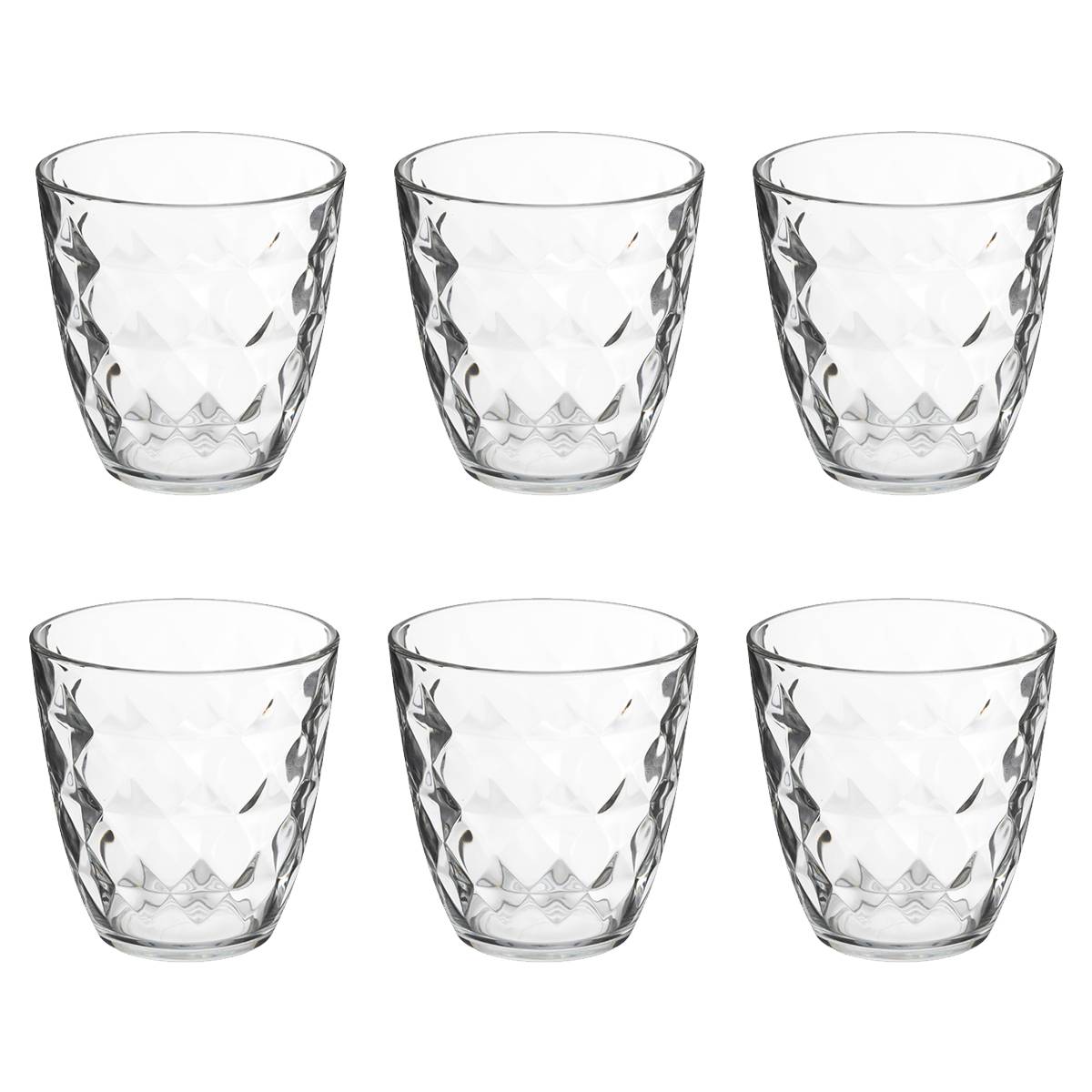 Set of 6 low tumblers "Fabi'Eau" 250 ml, Transparent