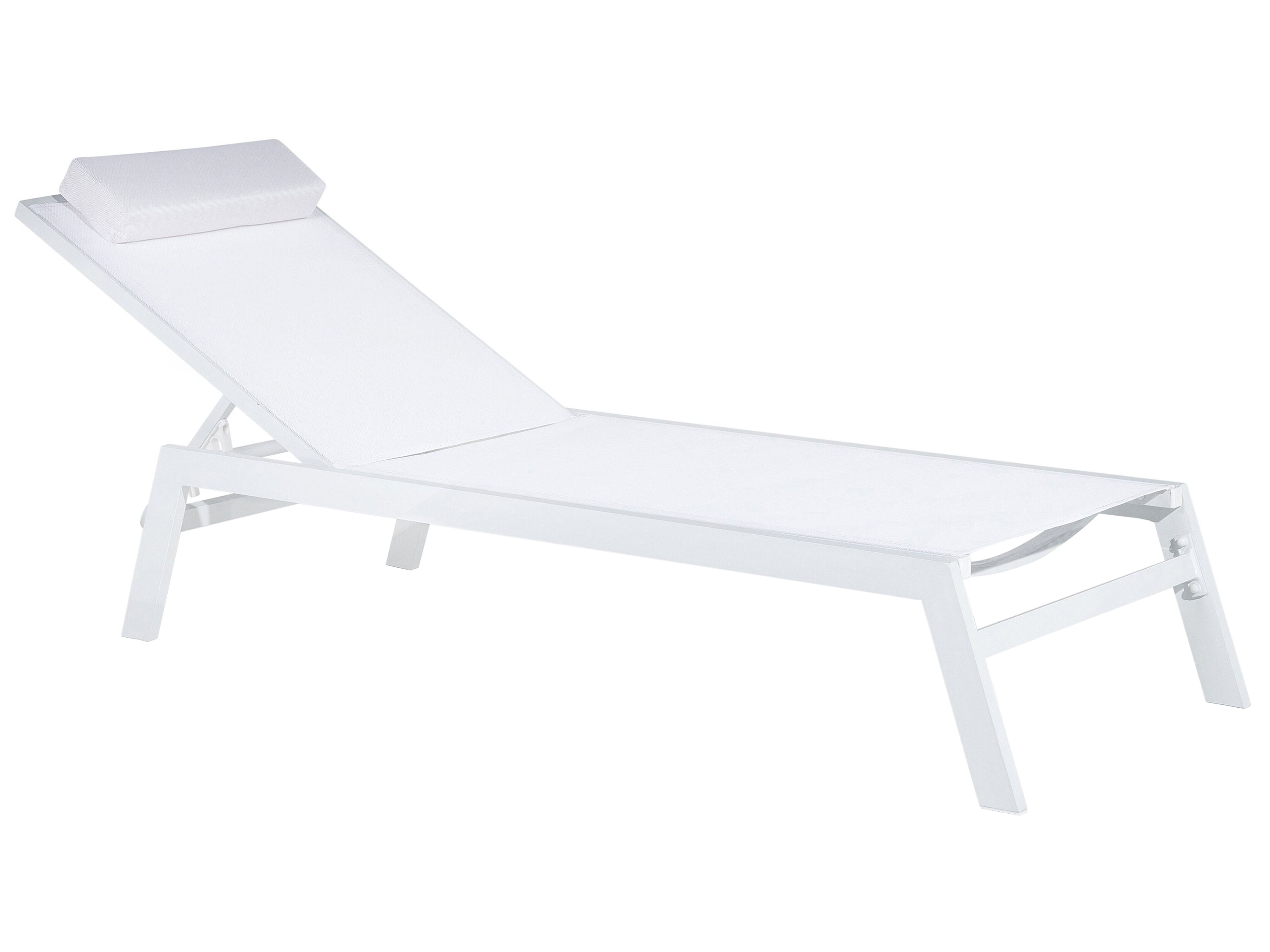 Sun Lounger CATANIA Reclining Metal White
