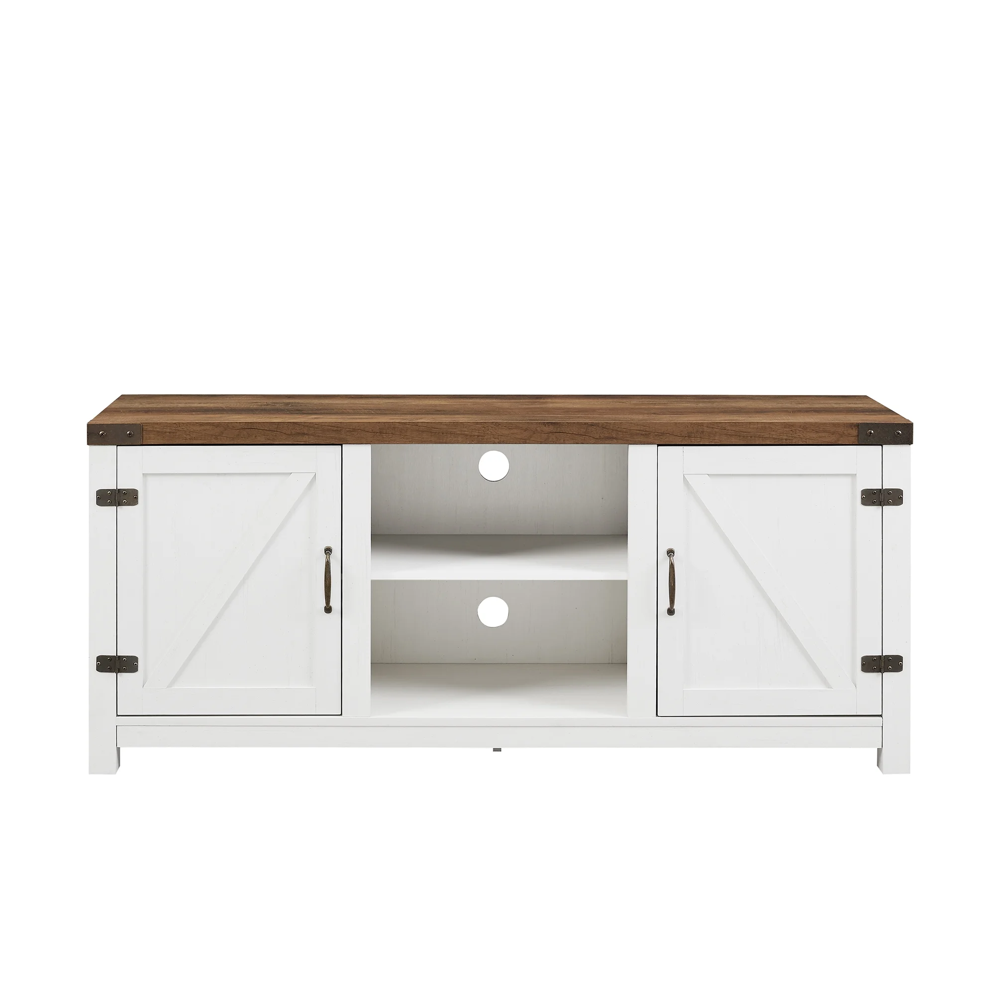 Walker Edison Modern Farmhouse Barn Door TV Stand for TVs up to 65", Grey Wash - Image 103