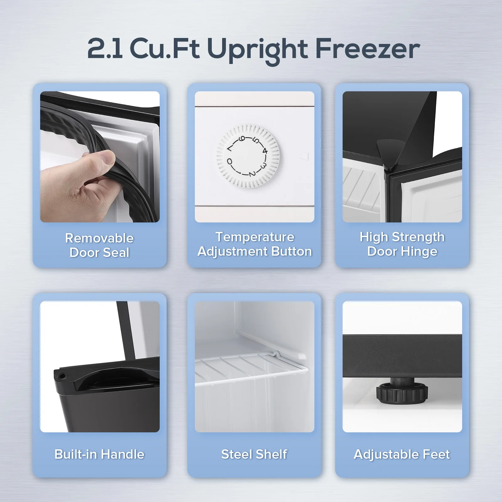 Auseo Mini Freezer Countertop, Energy Saving 2.6 Cu.ft, Single Door Compact Upright Freezer with Reversible Door for Home/Office/Kitchen-White - Image 17