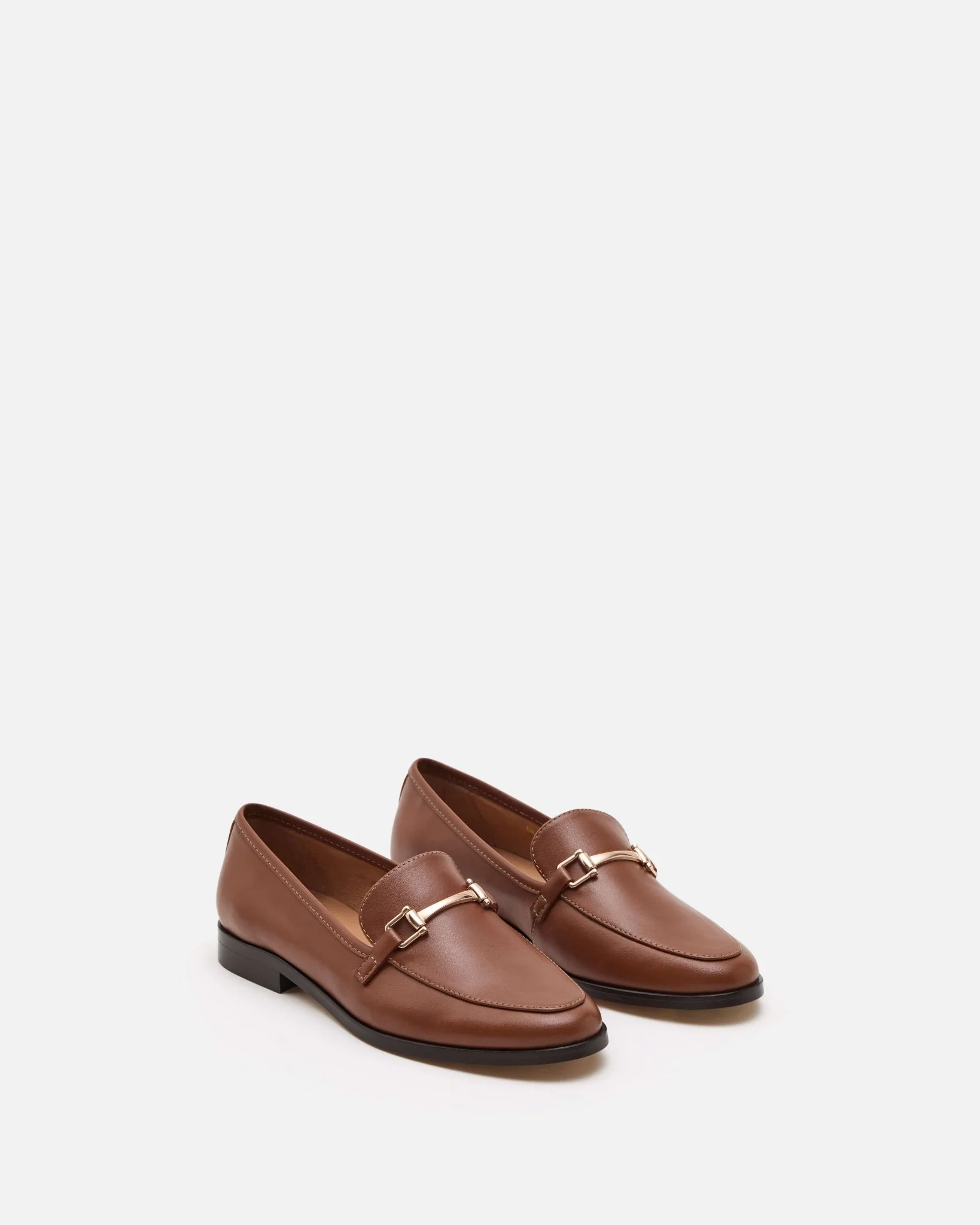 MOCASSINS TALBA - En cuir métallisé caramel