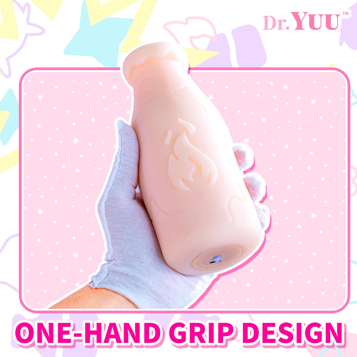 1.1 lb handheld heated male stroker with 5.2 inch canal length
