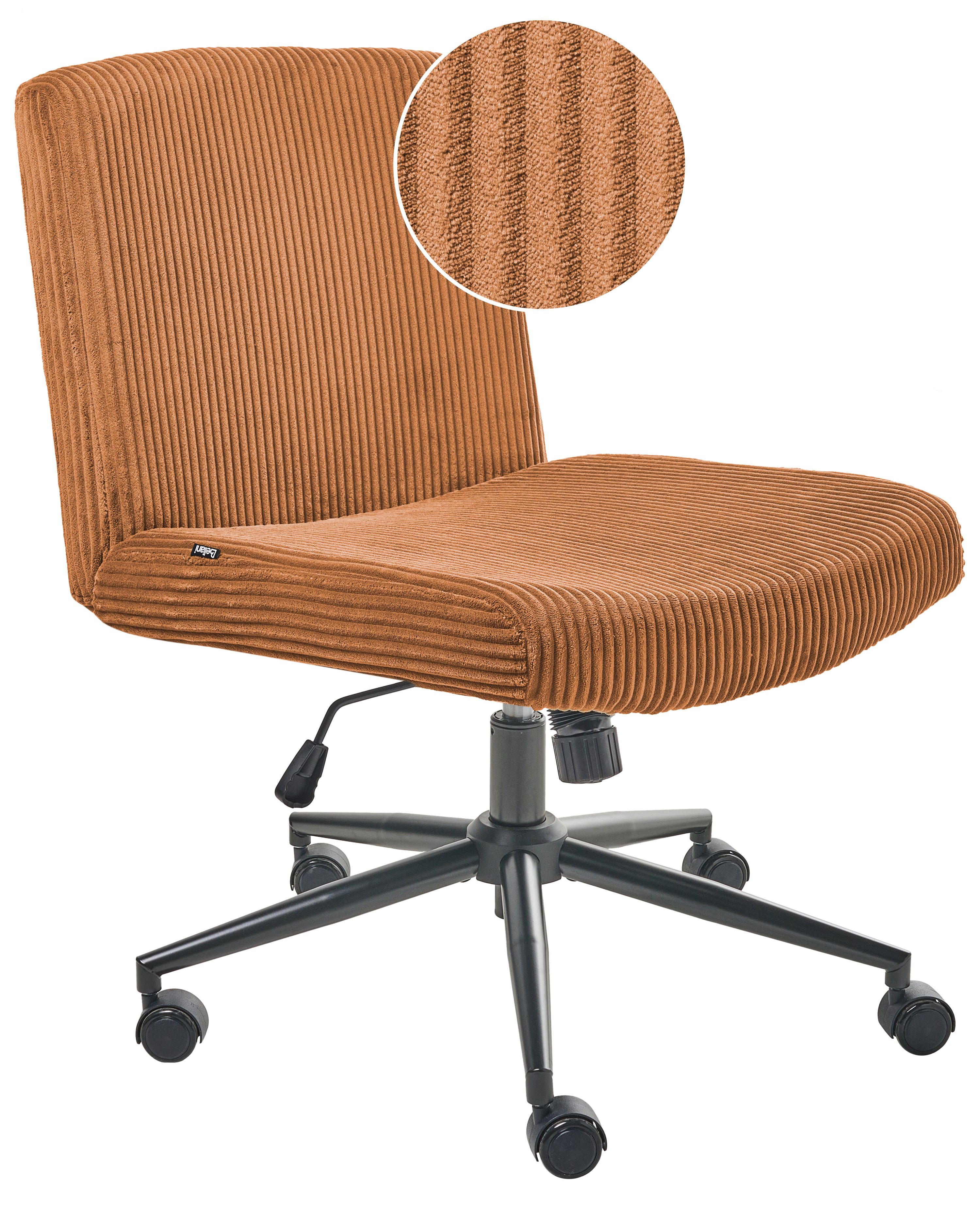 Desk Chair GEDDES Corduroy Golden Brown