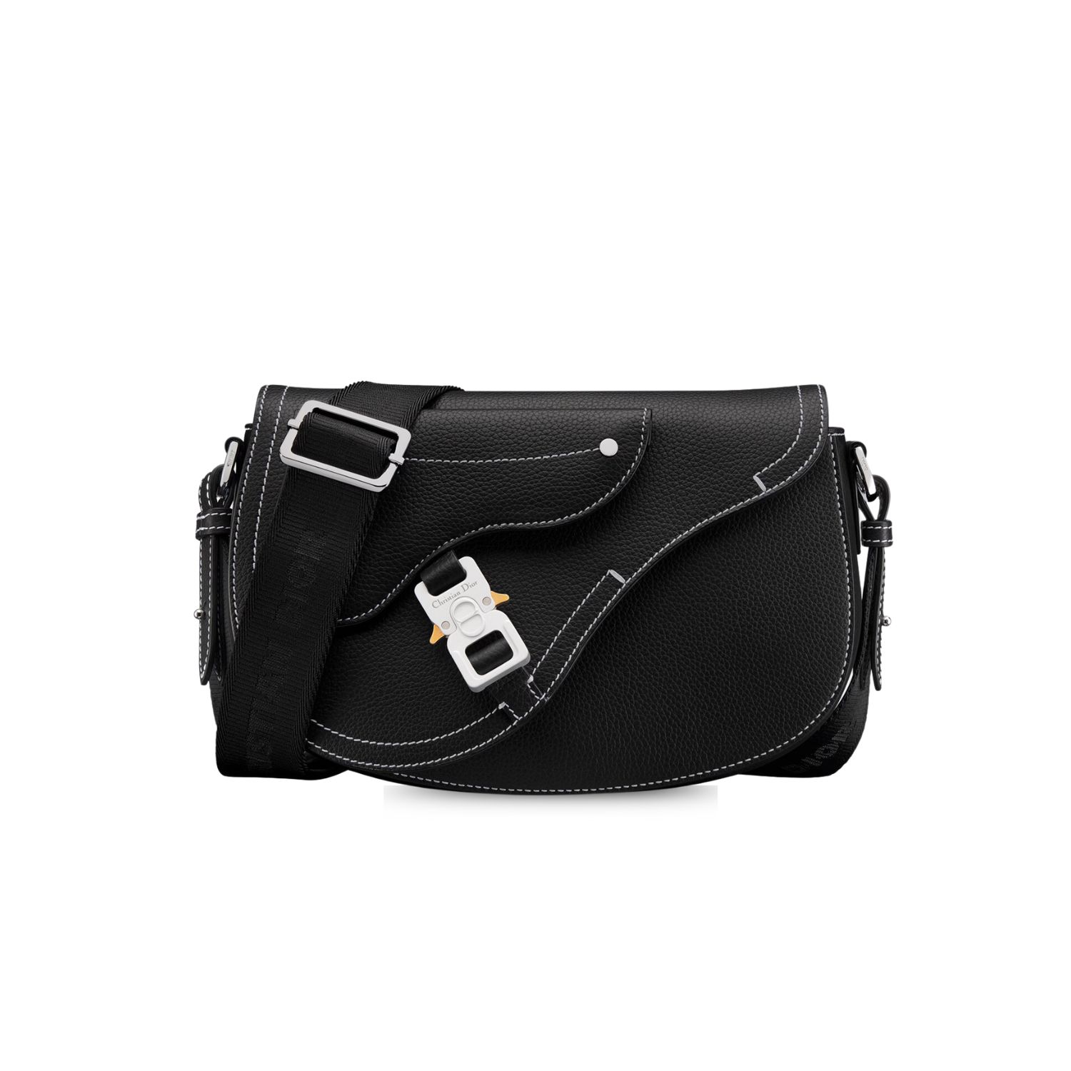 Dior Saddle Messenger Bag Black For Men 9.5 Inches/ 24 Cm 1ADPO325YKK_H00N