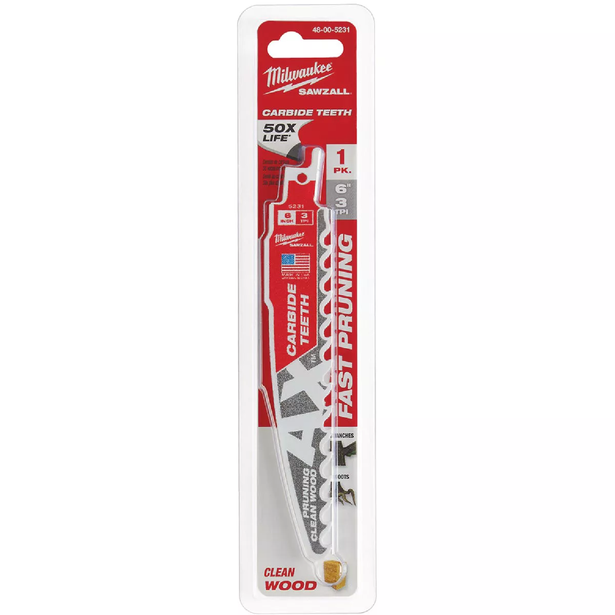 Milwaukee SAWZALL AX 6 In. 3 TPI Carbide Pruning Reciprocating Saw Blade