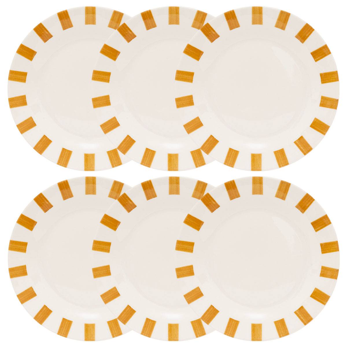 Set of 6 "Cheri" Dessert Plates Porcelain, D.19 cm, Yellow