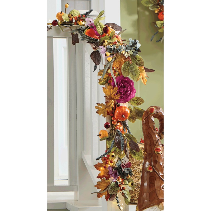 Mum and Hydrangea Fall Garland - MIDNIGHT VELVET CATALOG