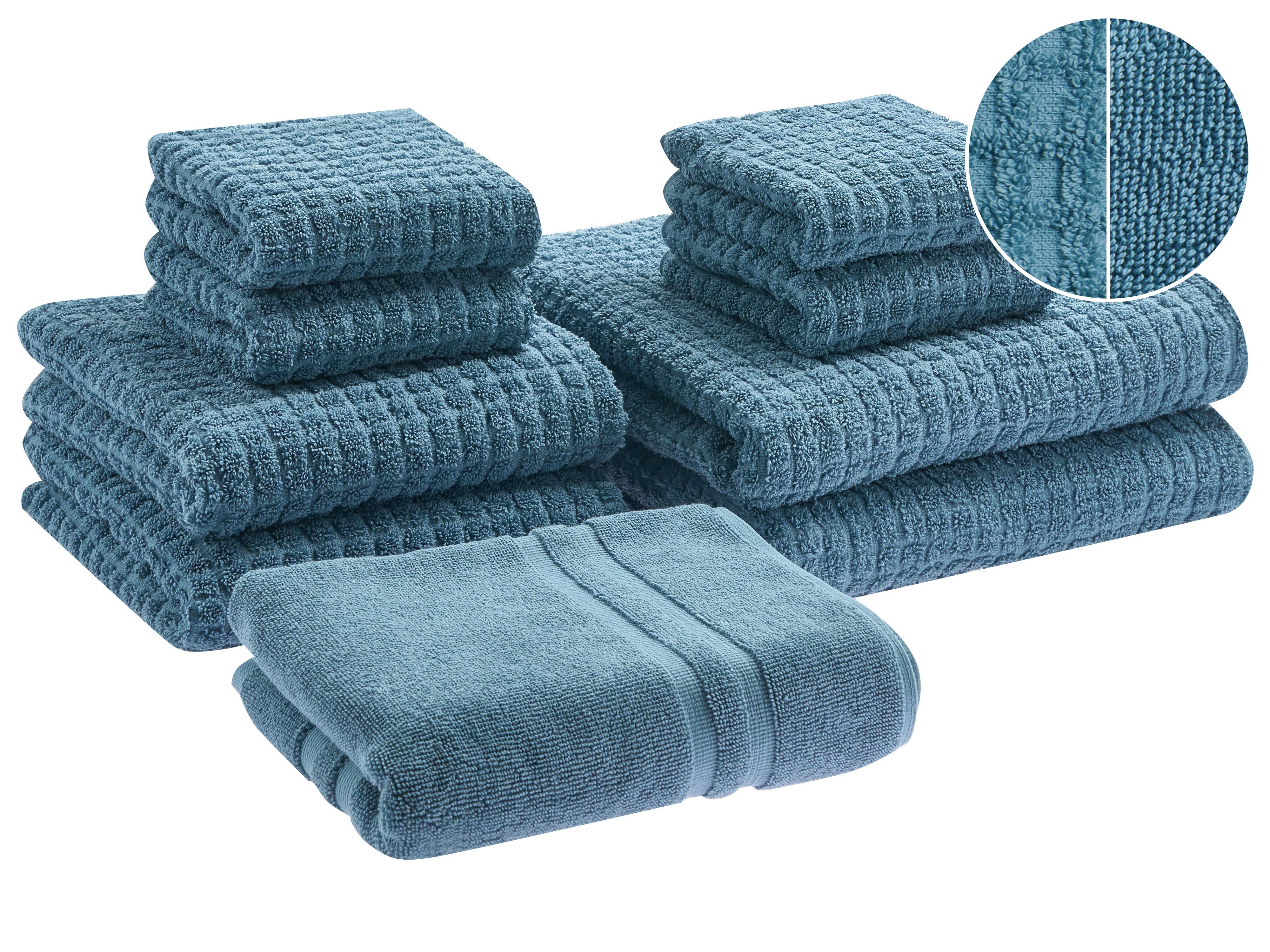 Set of 9 Towels ATAI Cotton Blue