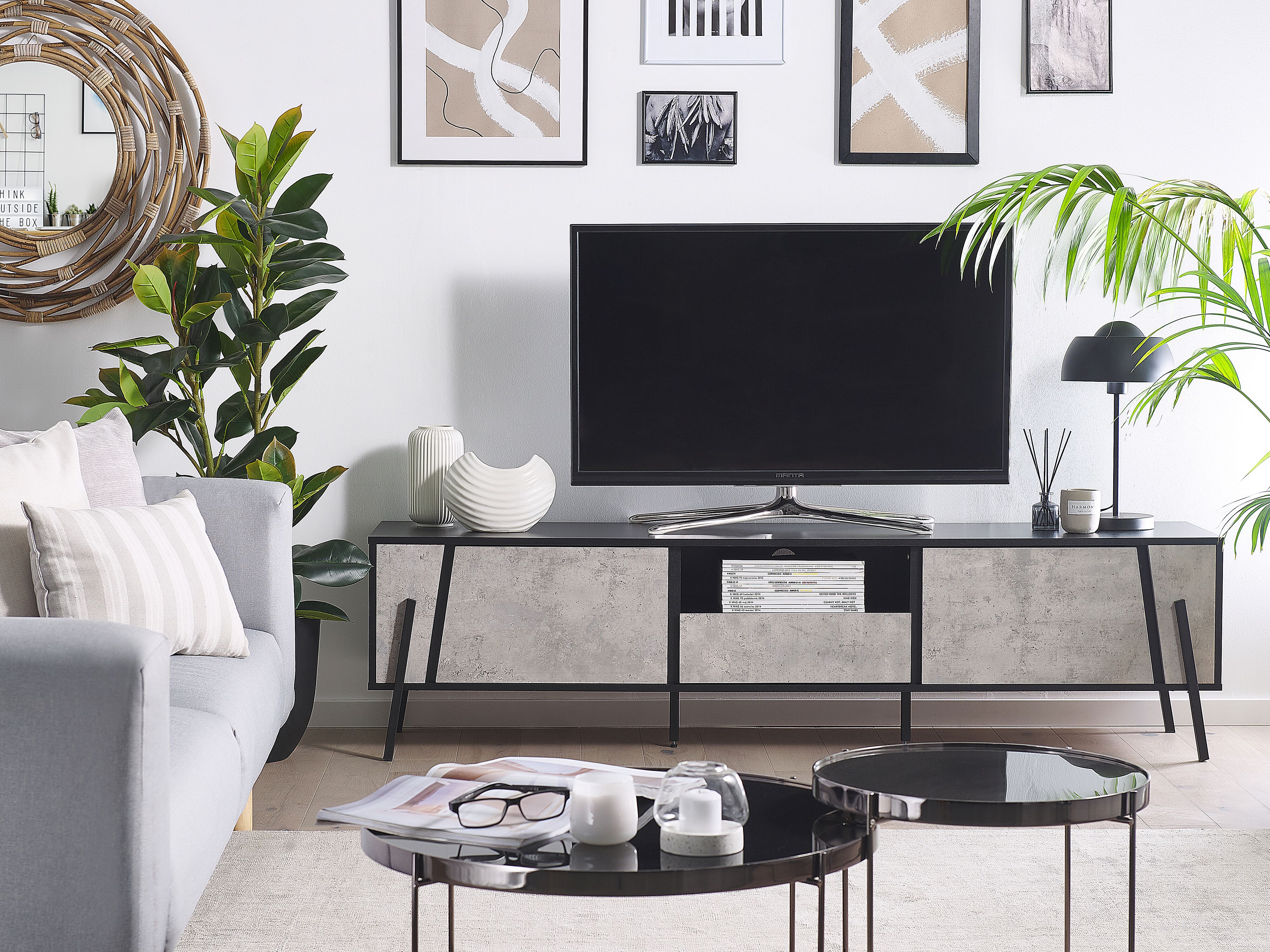 TV Stand BLACKPOOL Grey Concrete Effect
