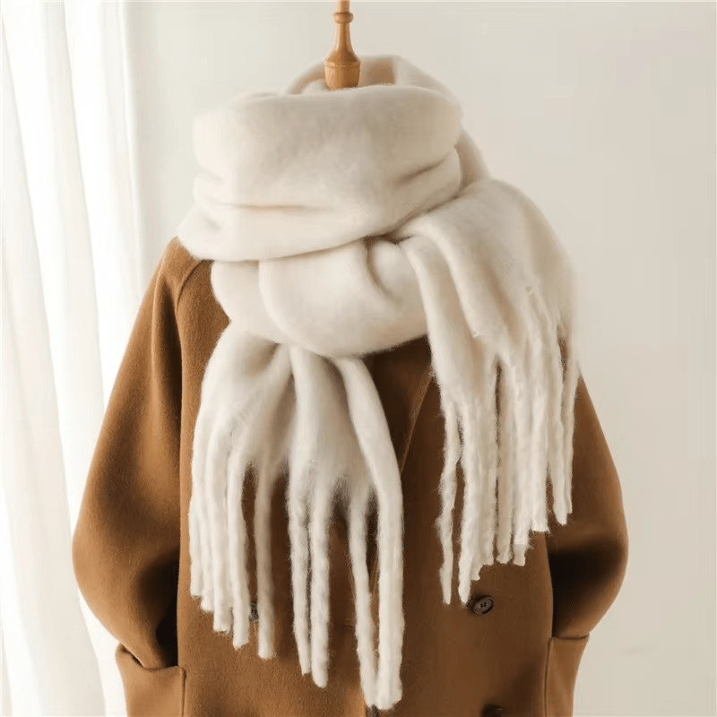 CosyCharm – Zachte Kasjmier Deken Sjaal met Kwastjes voor Warme Winterdagen