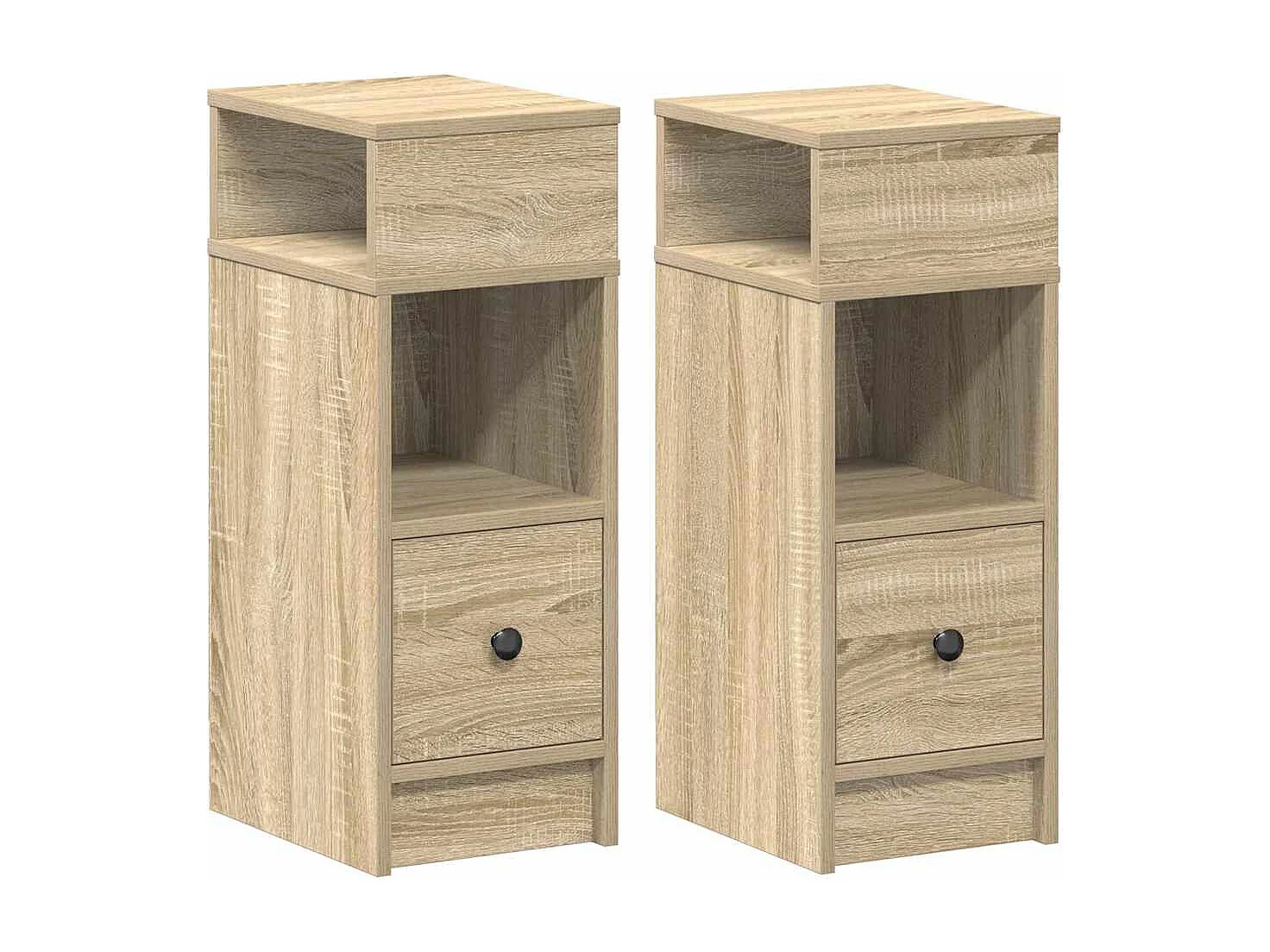 Tables de chevet lot de 2 avec tiroir chêne sonoma 25x31x66 cm