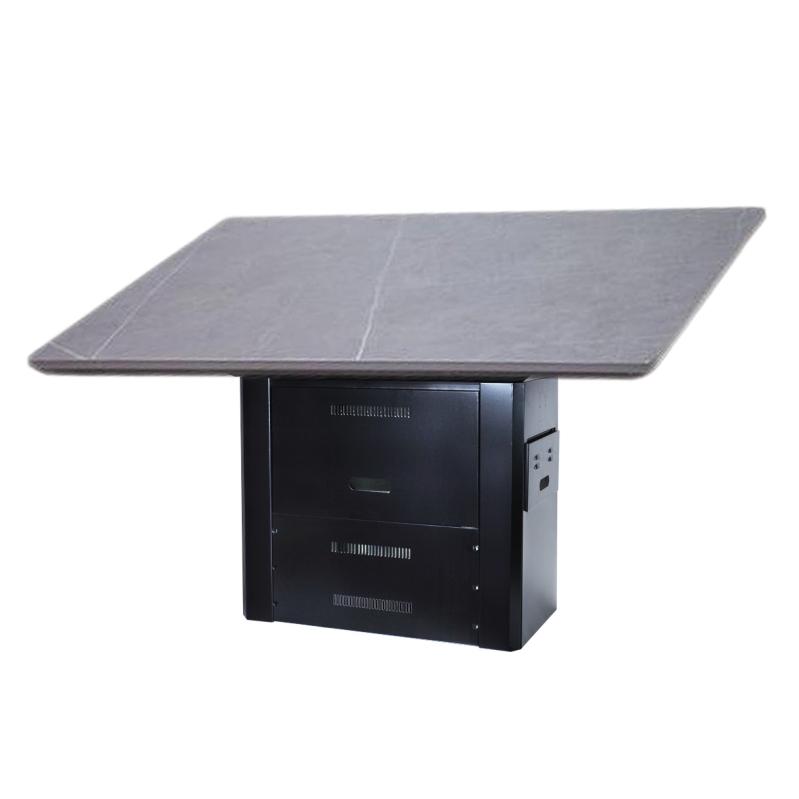 Hot Sale Commercial Round Stone Hotpot Stove Square Marble Korean BBQ Restaurant Table