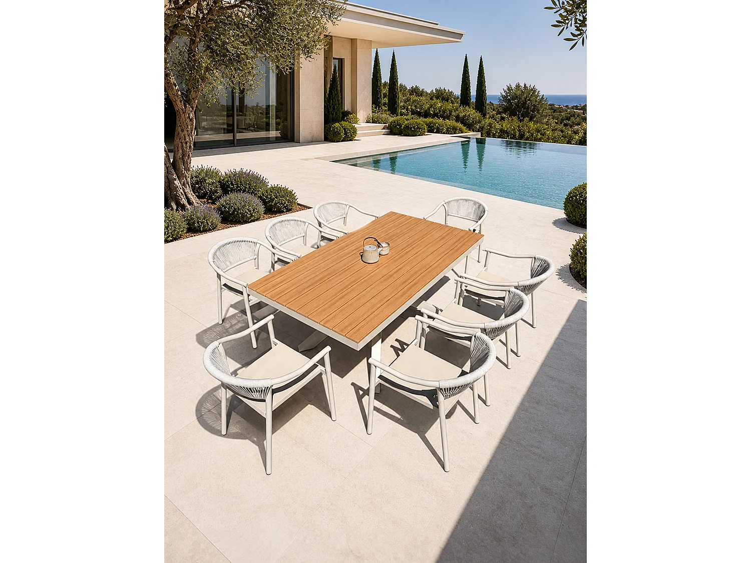 Ensemble repas de jardin 8 places en alu - LAMU