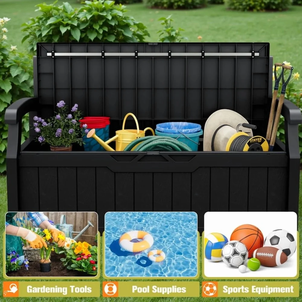 Devoko 82 Gallon Outdoor Storage Bench And Deck Box - Image 7 Devoko 82 Gallon Outdoor Storage Bench And Deck Box - Image 7