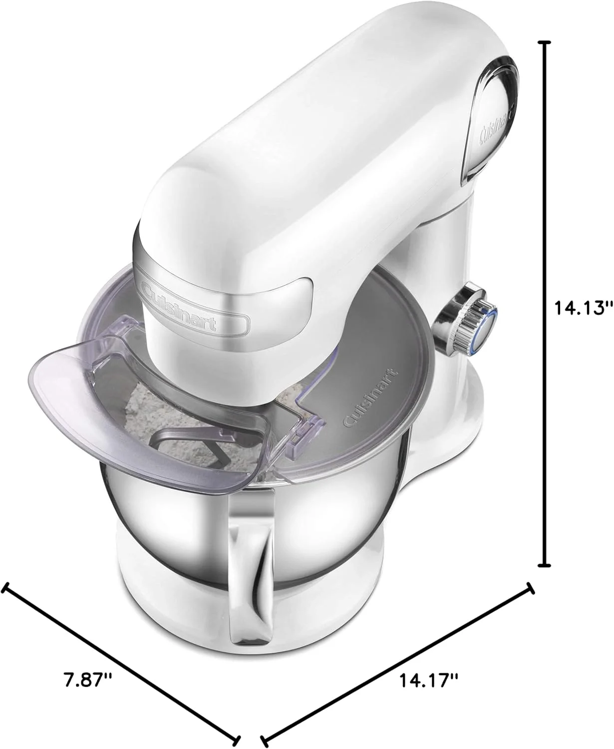 Restored Cuisinart Tilt Head Stand Mixer 12 Speed 5.5 Quart Stainless Steel Bowl Chef��s Whisk Mixing Paddle Dough Hook �C SM-50FR White (Refurbished)