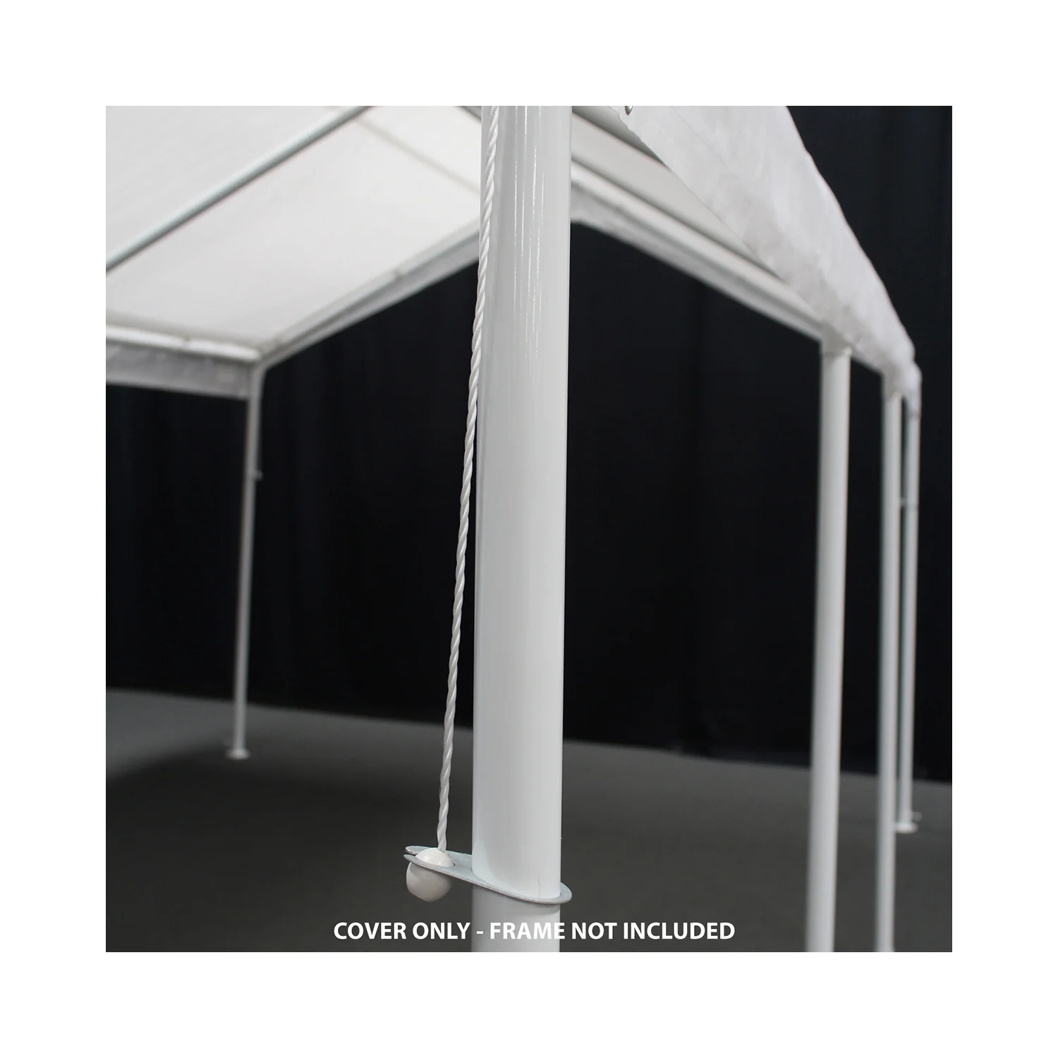 King Canopy 18 ft x 20 ft White Drawstring Carport Canopy Cover - Image 4