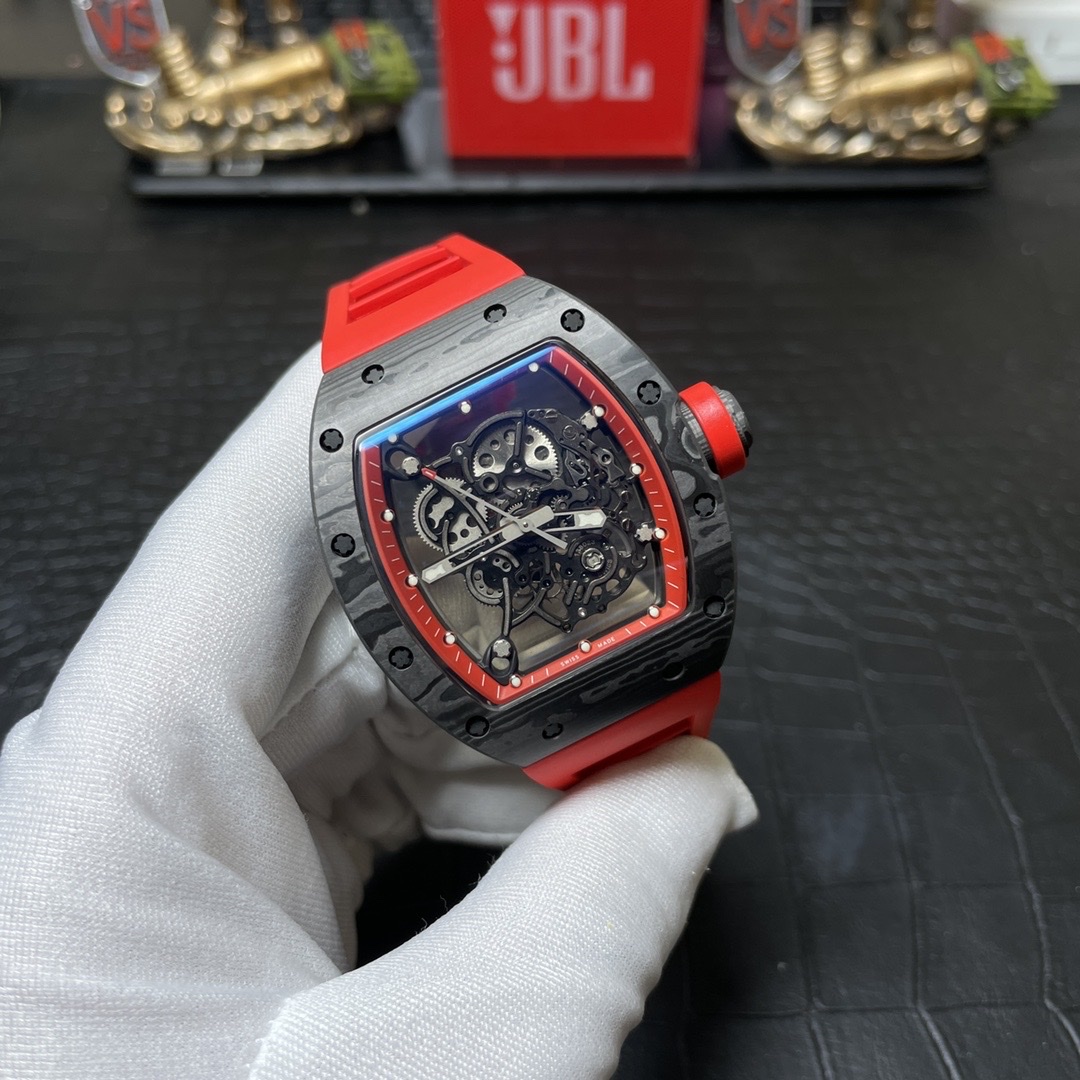 Richard Mille RM055 Carbon NTPT Replica 1:1 Watch Red BBR 45mm - Elite Watch Atelier