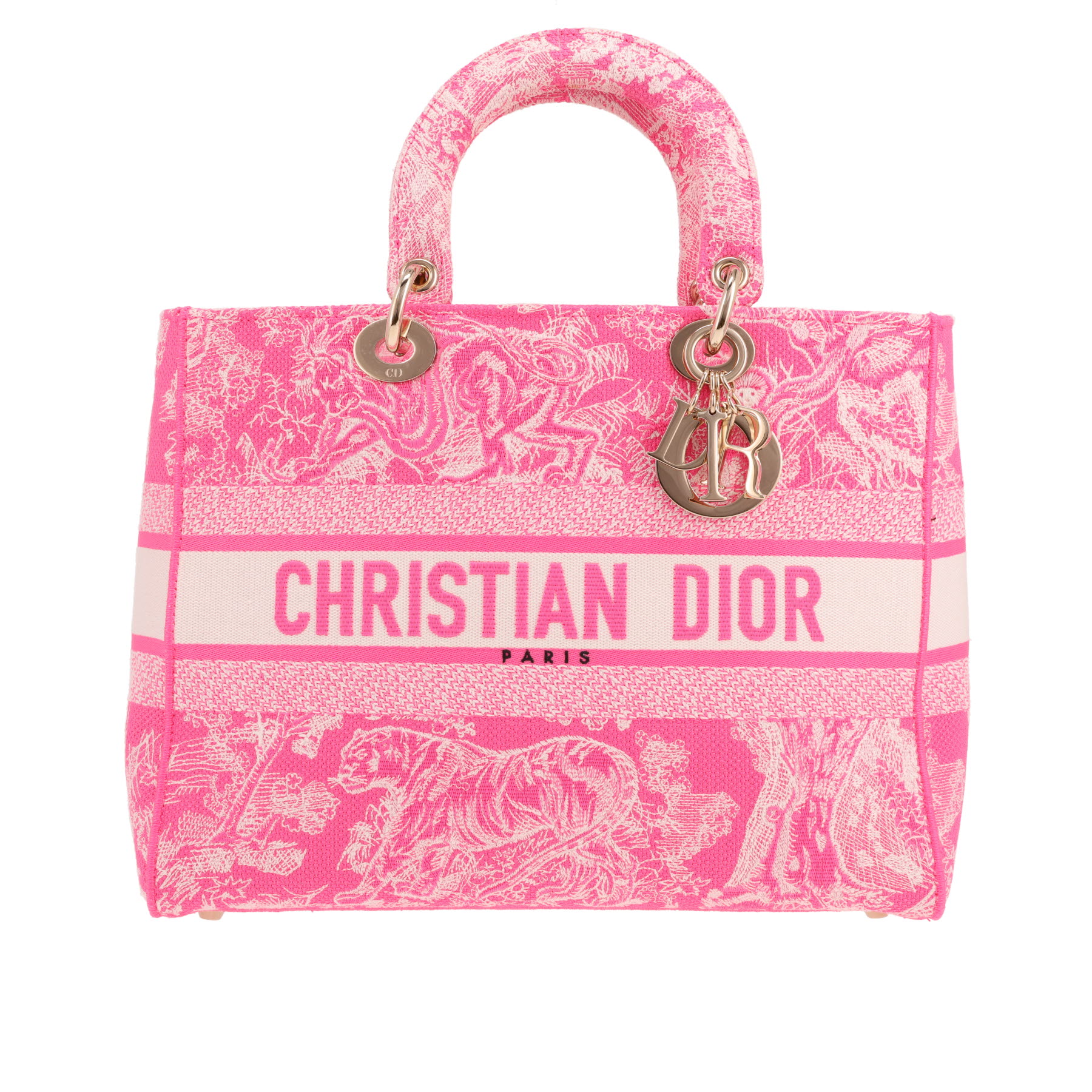 Dior Lady D-Lite handbag in pink canvas1:1High-quality replica